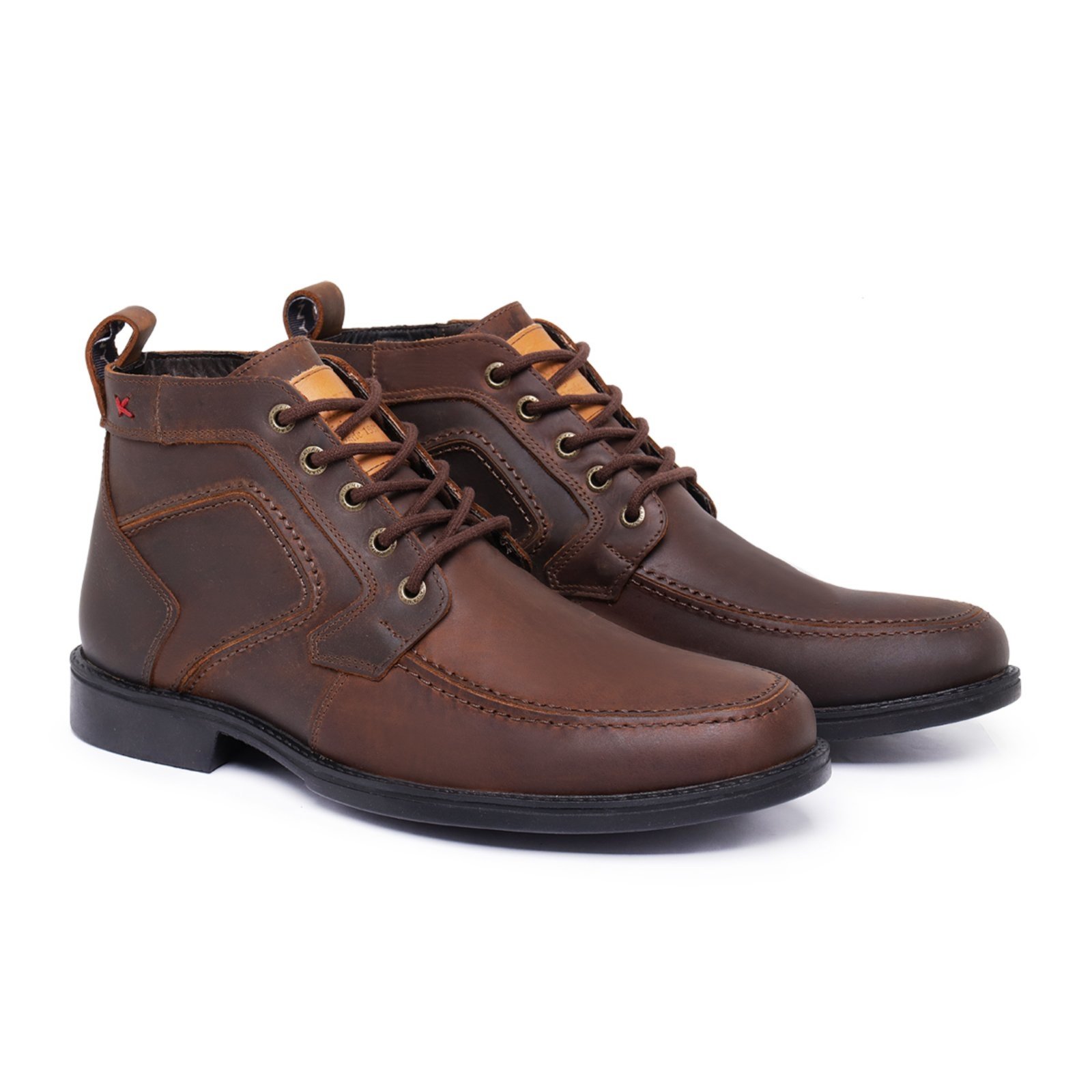 Bota Coturno de Couro Masculino, Modelo 8100 Crasy Horse Toro Marrom