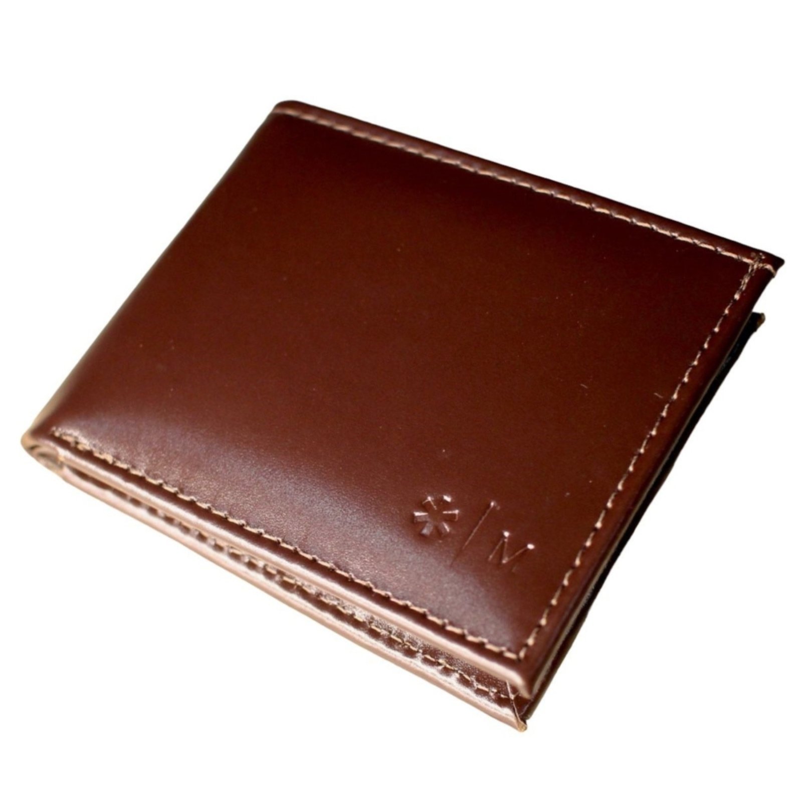Cor Marrom Carteira Masculina Feminina Couro maktub com caixa