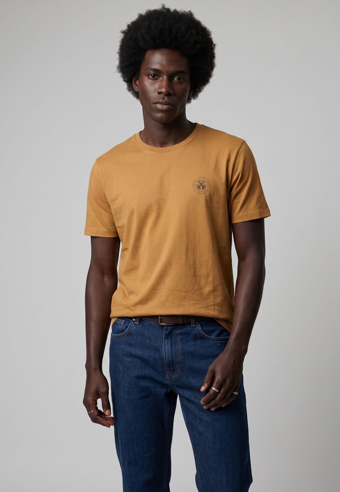Camiseta Masculina John John Estampada Amarela