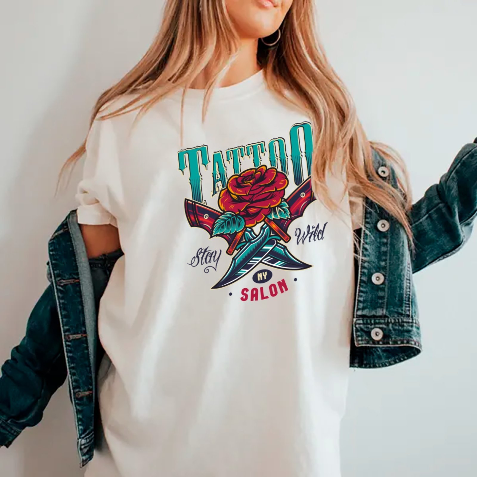 Vista 2 Camiseta Ousy Unissex Streetwear Tattoo Stay Wild Visual Exclusivo Oversized marrom ousy marrom