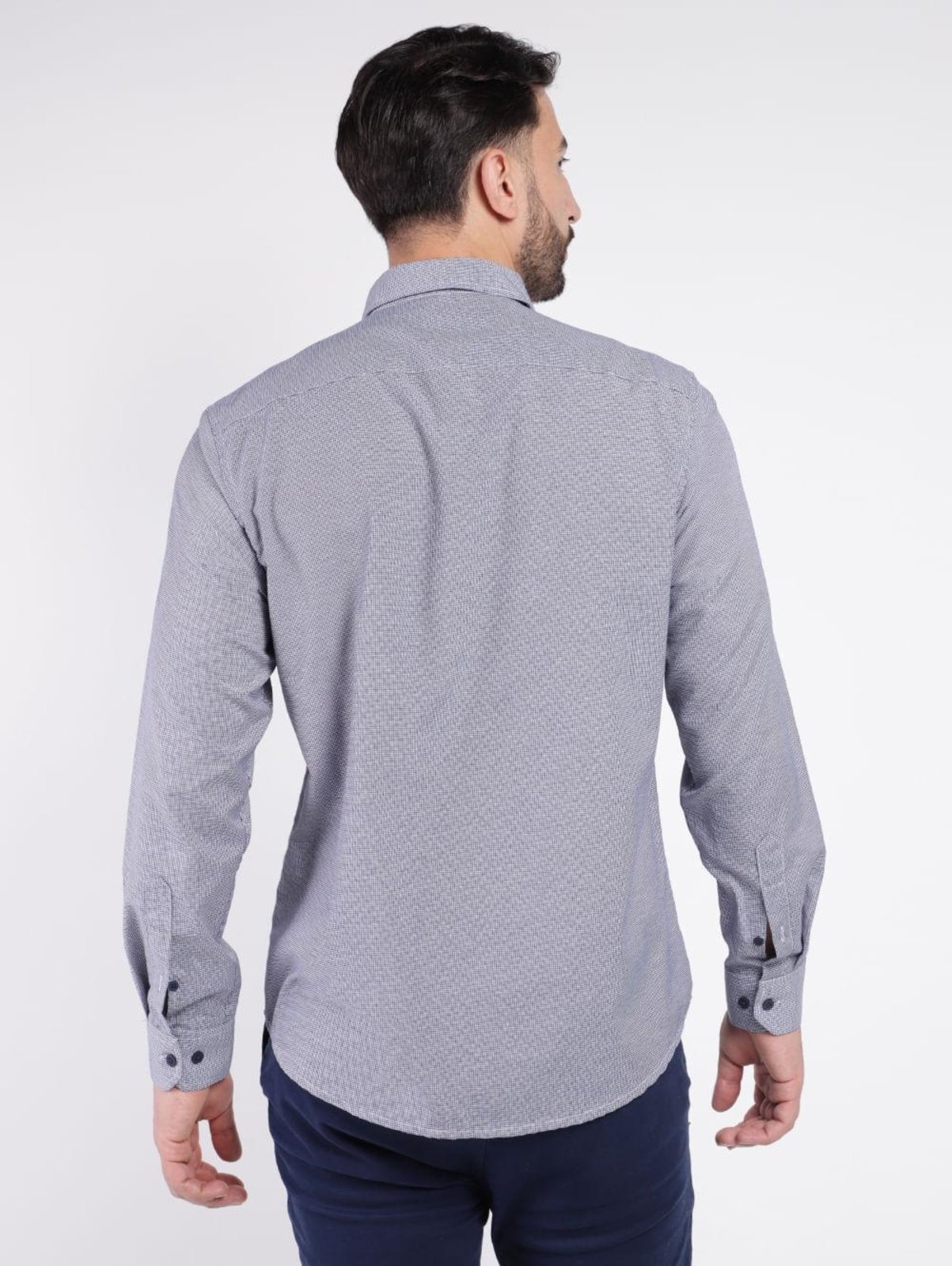 Vista 3 Camisa Manga Longa Elétron Masculina MARINHO azul Elétron azul