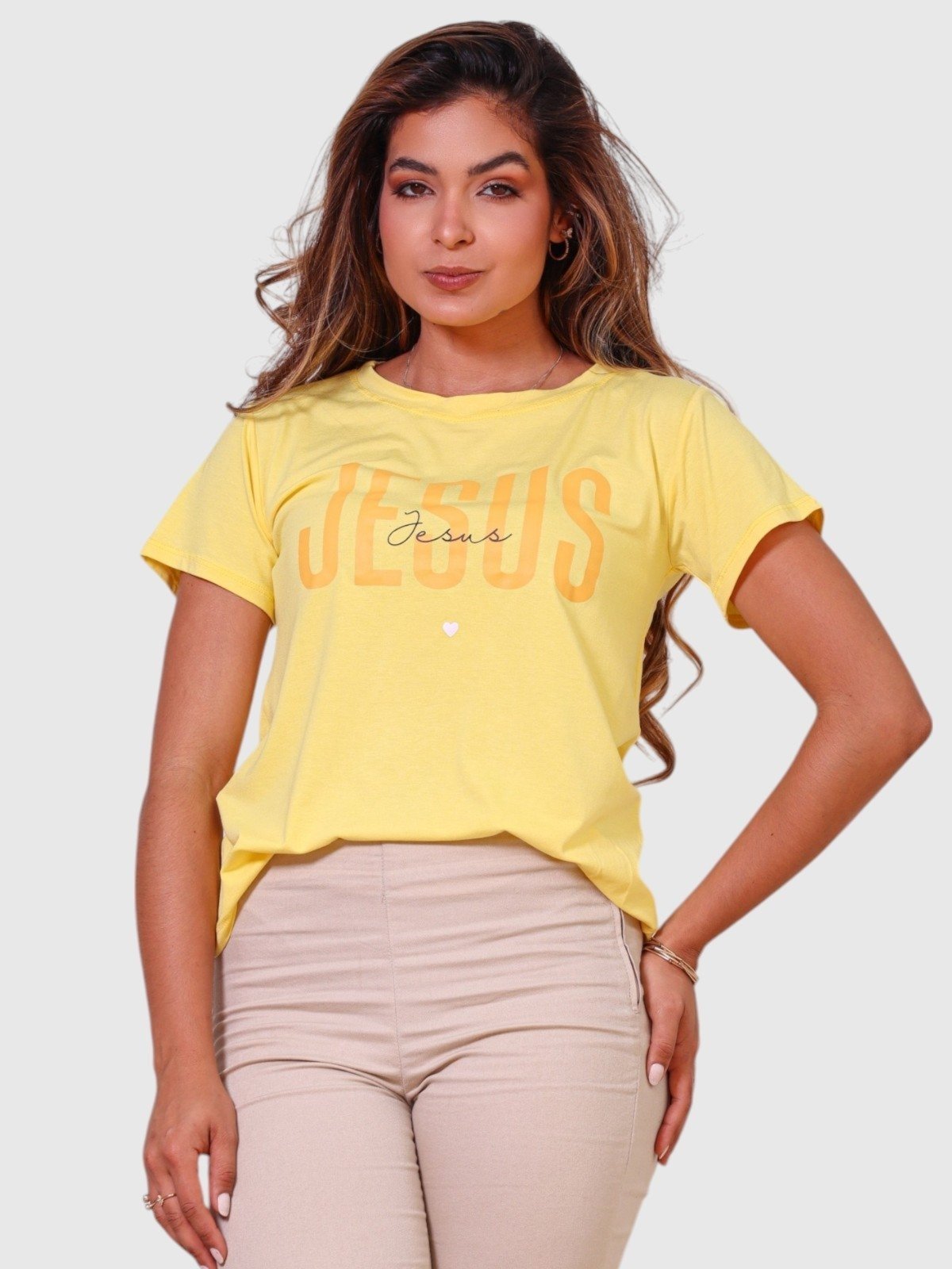 Vista 2 T-shirt D Bell Outlet Fashion Jesus amarelo D BELL OUTLET FASHION amarelo