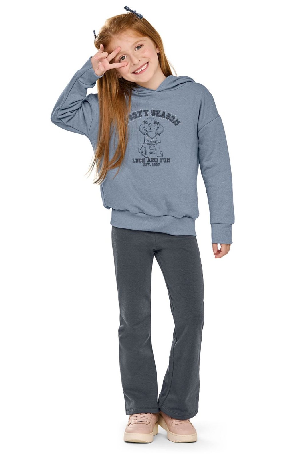Infantil - Conjunto Menina Capuz Sporty Season Elian Azul
