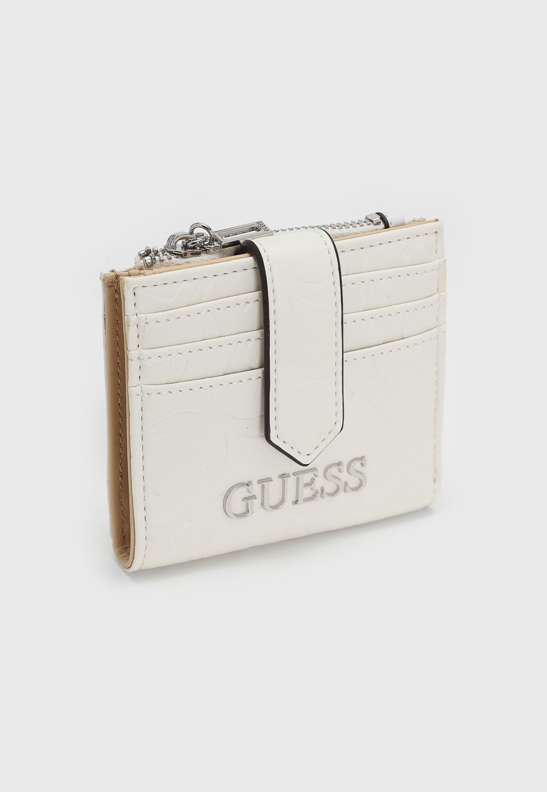 Vista 2 Carteira Feminina Guess Texturizada Logo Off-White Guess off-white white