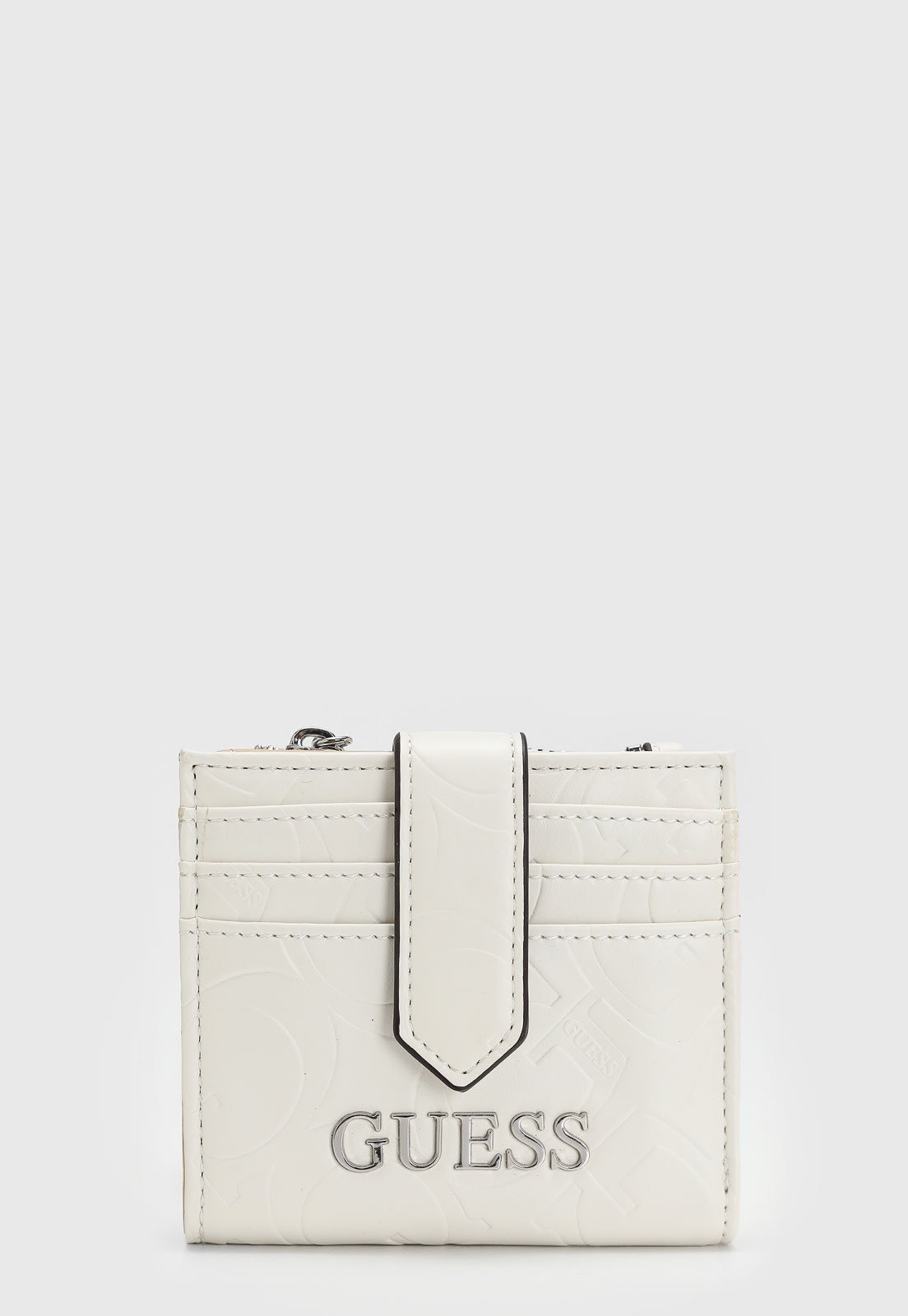 Vista 3 Carteira Feminina Guess Texturizada Logo Off-White Guess off-white white