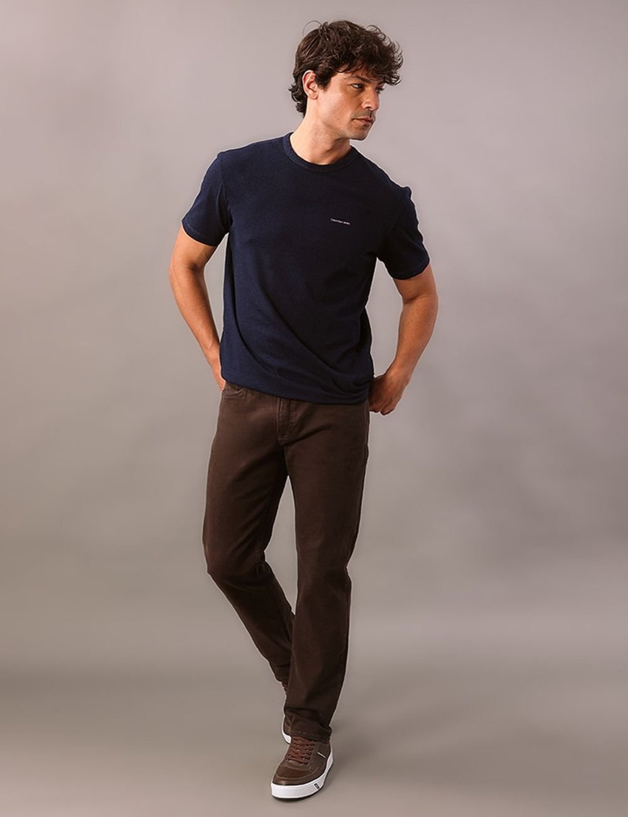 Calça Color Slim 5 Pockets - Marrom Calvin Klein Jeans
