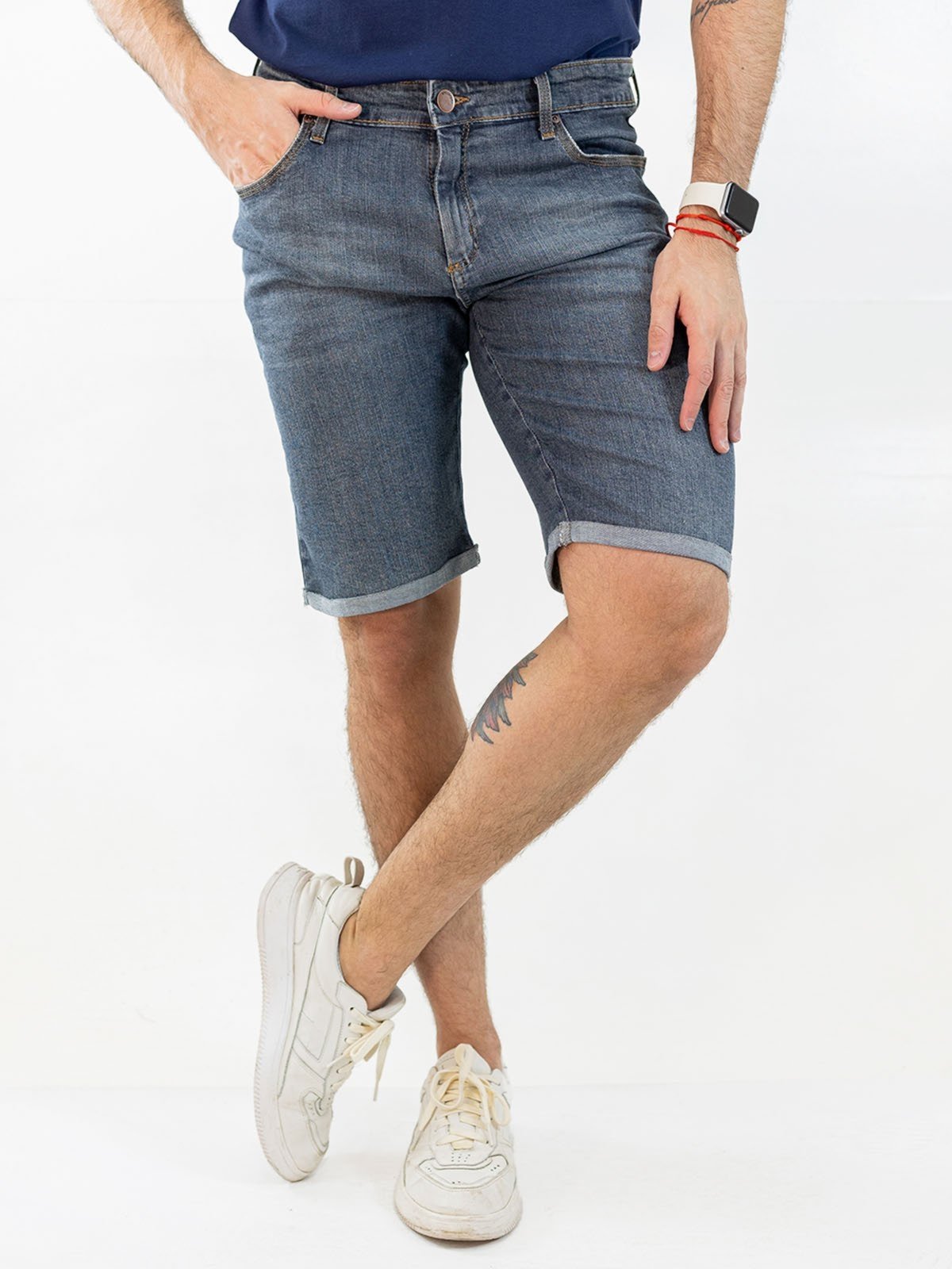 Bermuda Masculina Slim Jeans Barra Dobrada Elastano Anticorpus