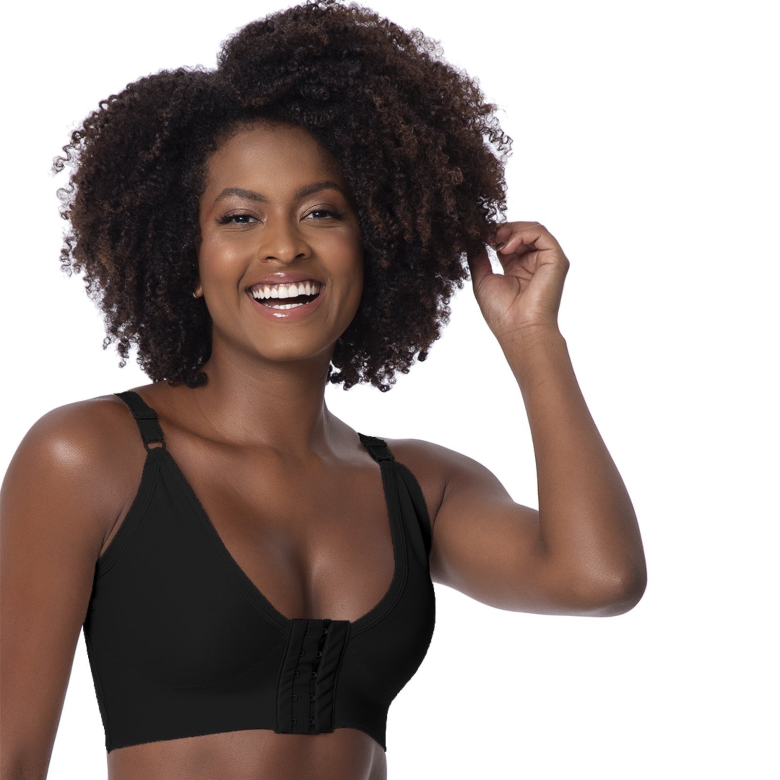 Sutiã Reforçado Gabi Lingerie Rose Cirúrgico Pós Operatório Silicone Preto