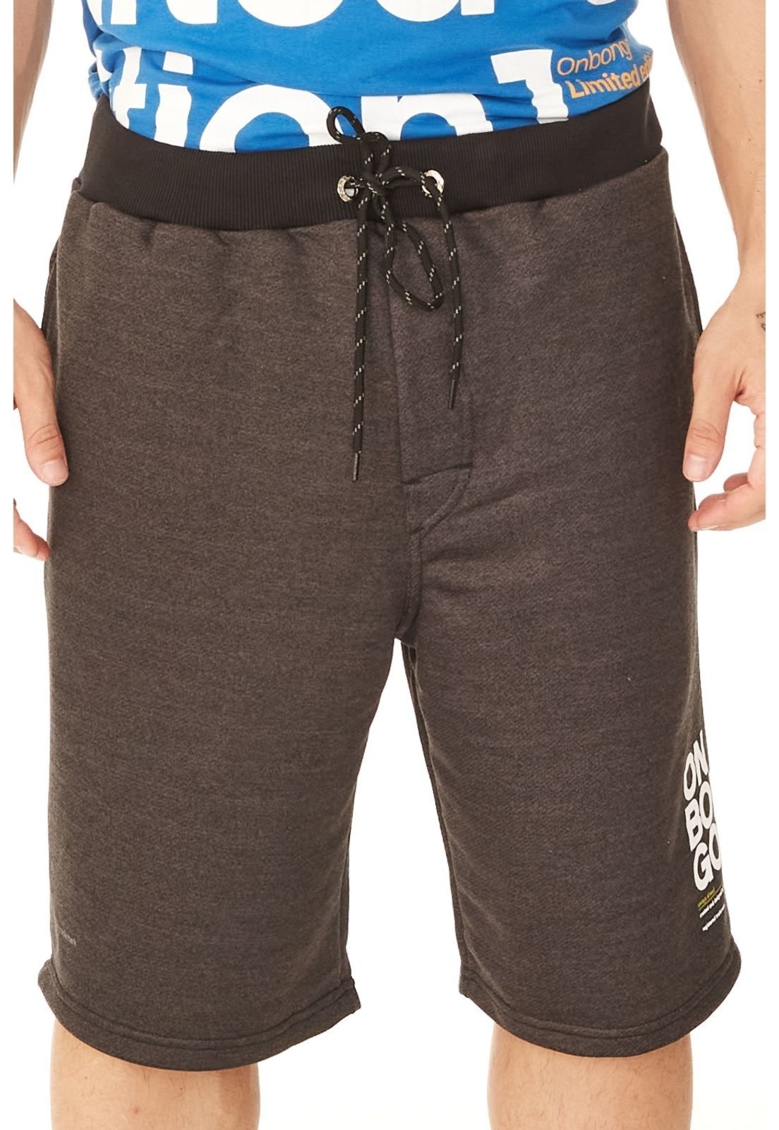 Bermuda Onbongo Plus Size Moletom Cinza Carvão