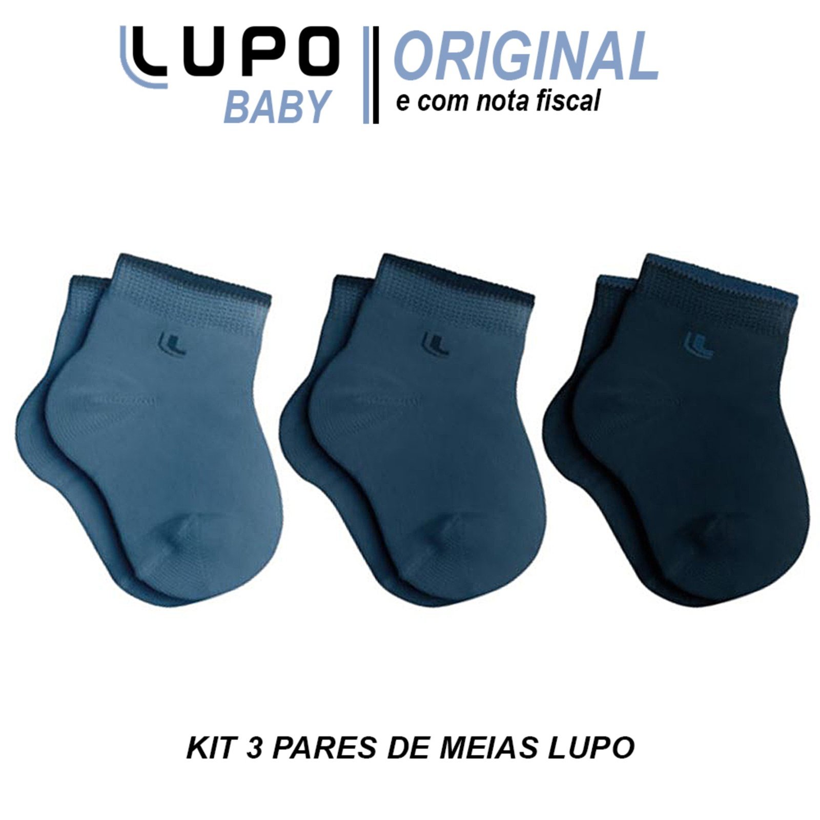 Kit 03 Meia Cano Médio Lupo Baby 0907