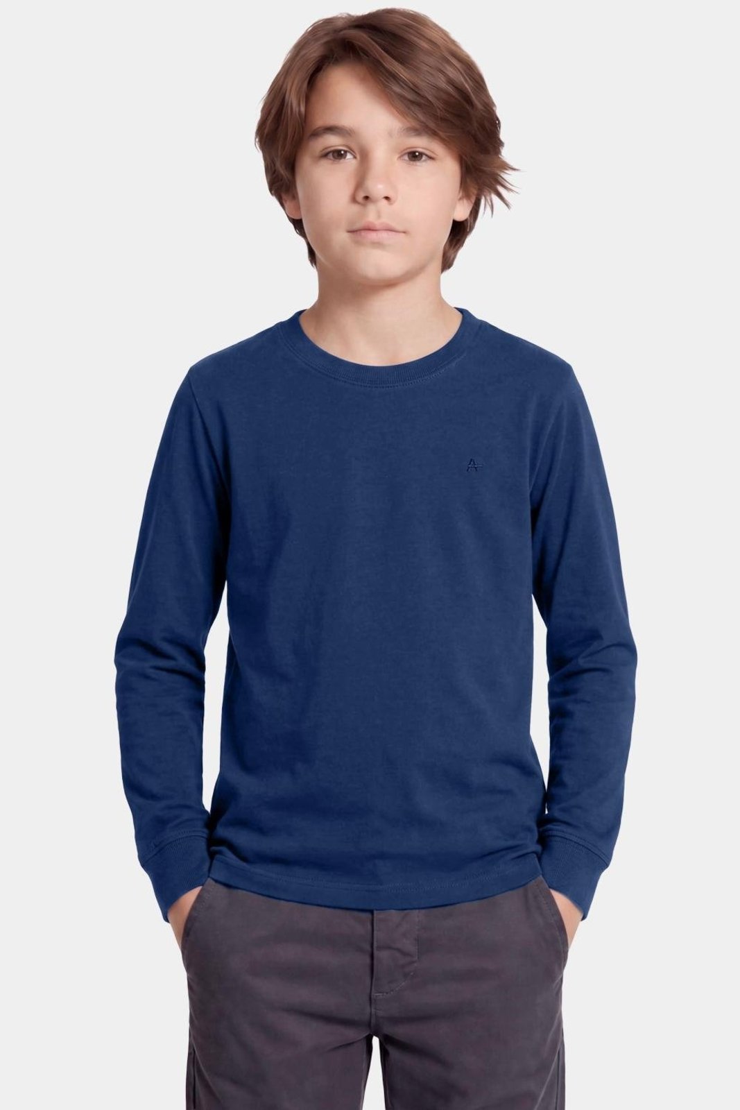 Infantil - Camiseta Aramis Manga Longa Básica Navy
