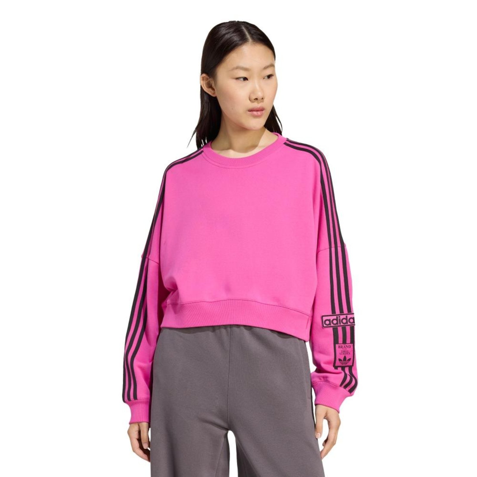 Moletom Cropped Adibreak Adicolor Crewneck adidas Originals Rosa