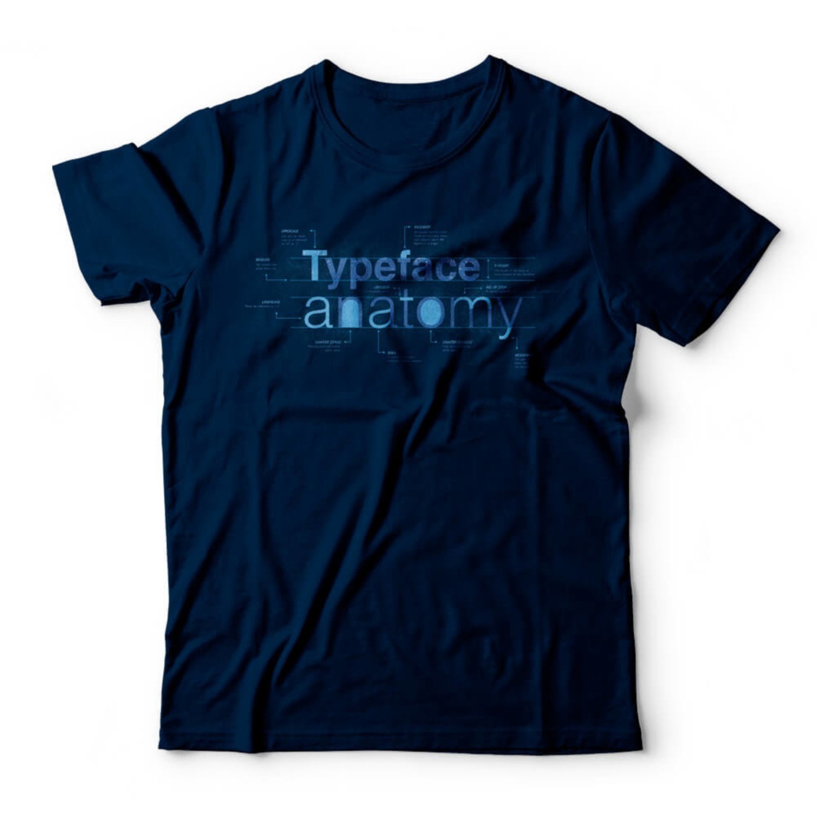 Camiseta Typeface Anatomy – Azul Marinho – Casual – Studio Geek