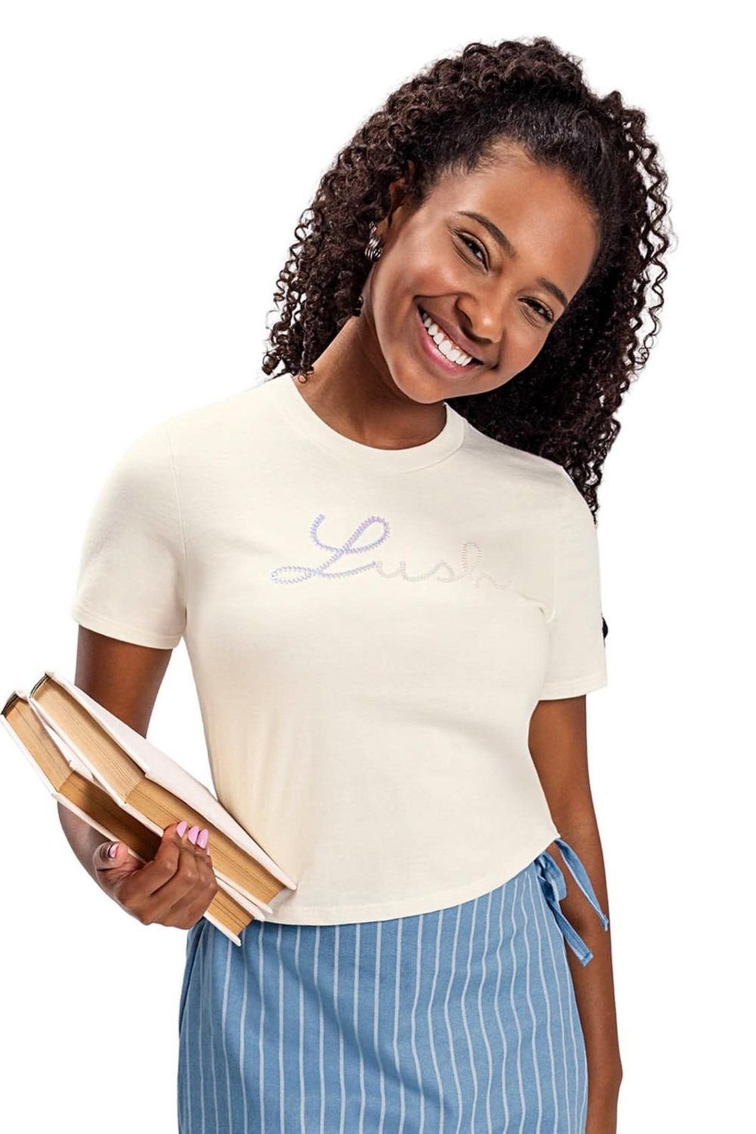 Infantil - Blusa Juvenil Menina Bordado Lush Elian Beats Bege
