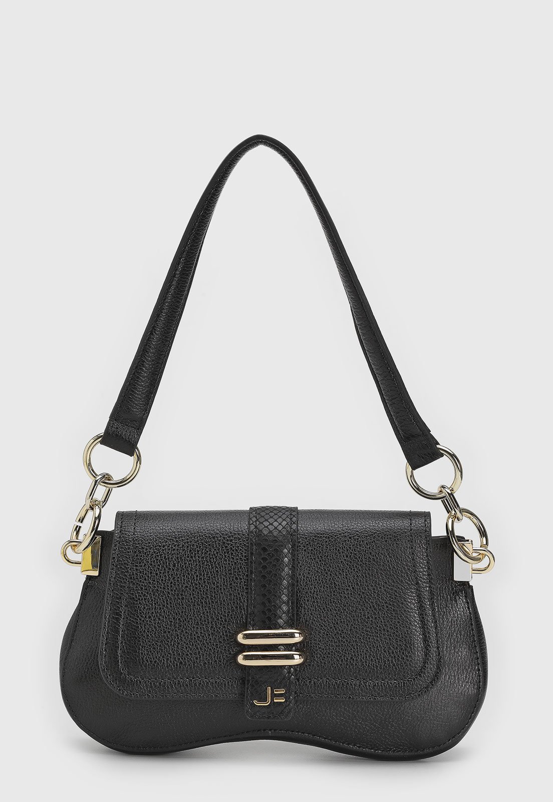 Bolsa Feminina Jorge Bischoff Texturizada Preta