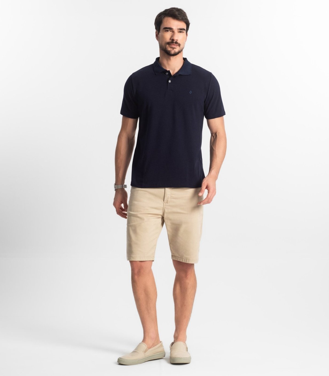 Polo Básica Masculina Diametro Azul