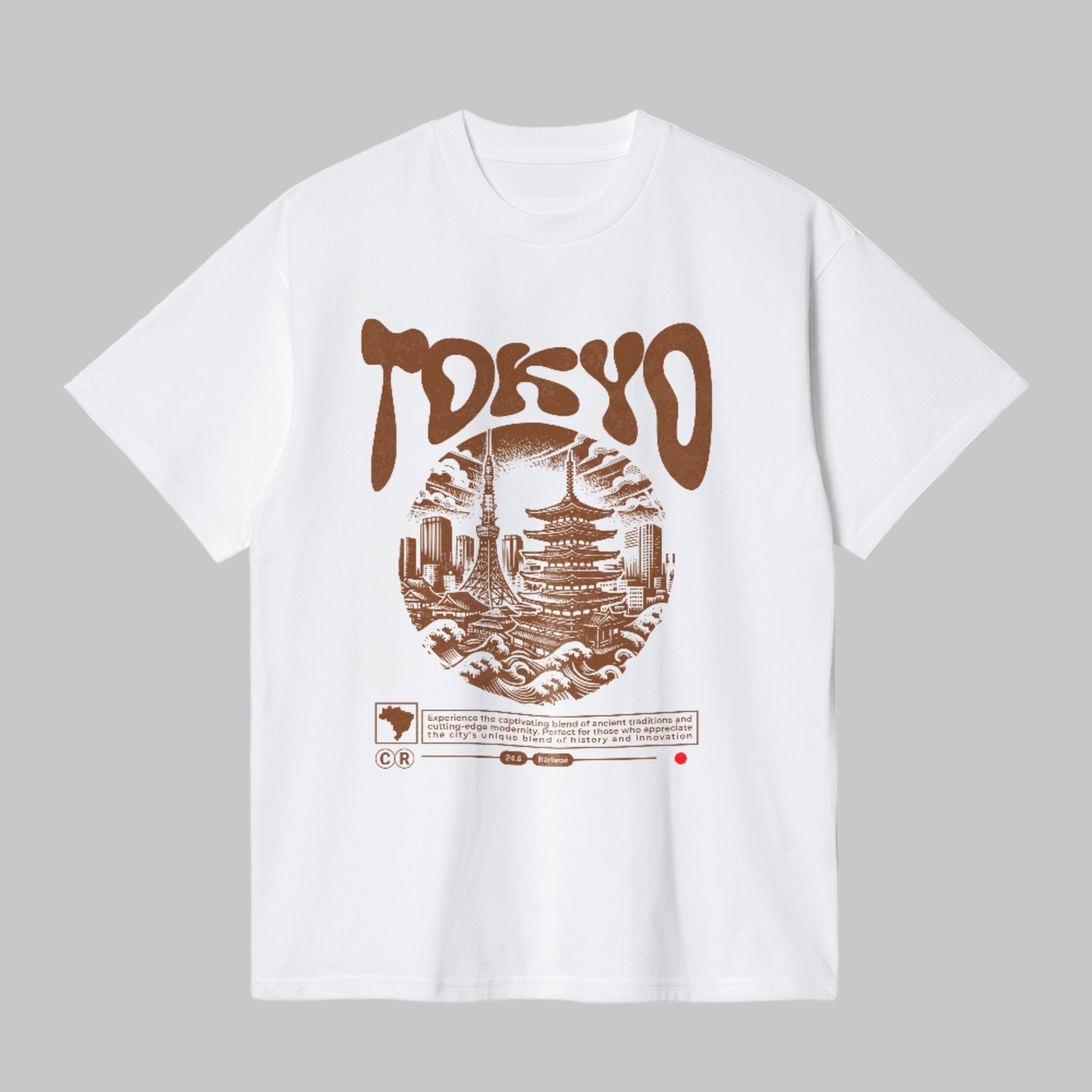 Camiseta Básica Tokyo Japan Streetwear Vintage Oriental Unissex Branco