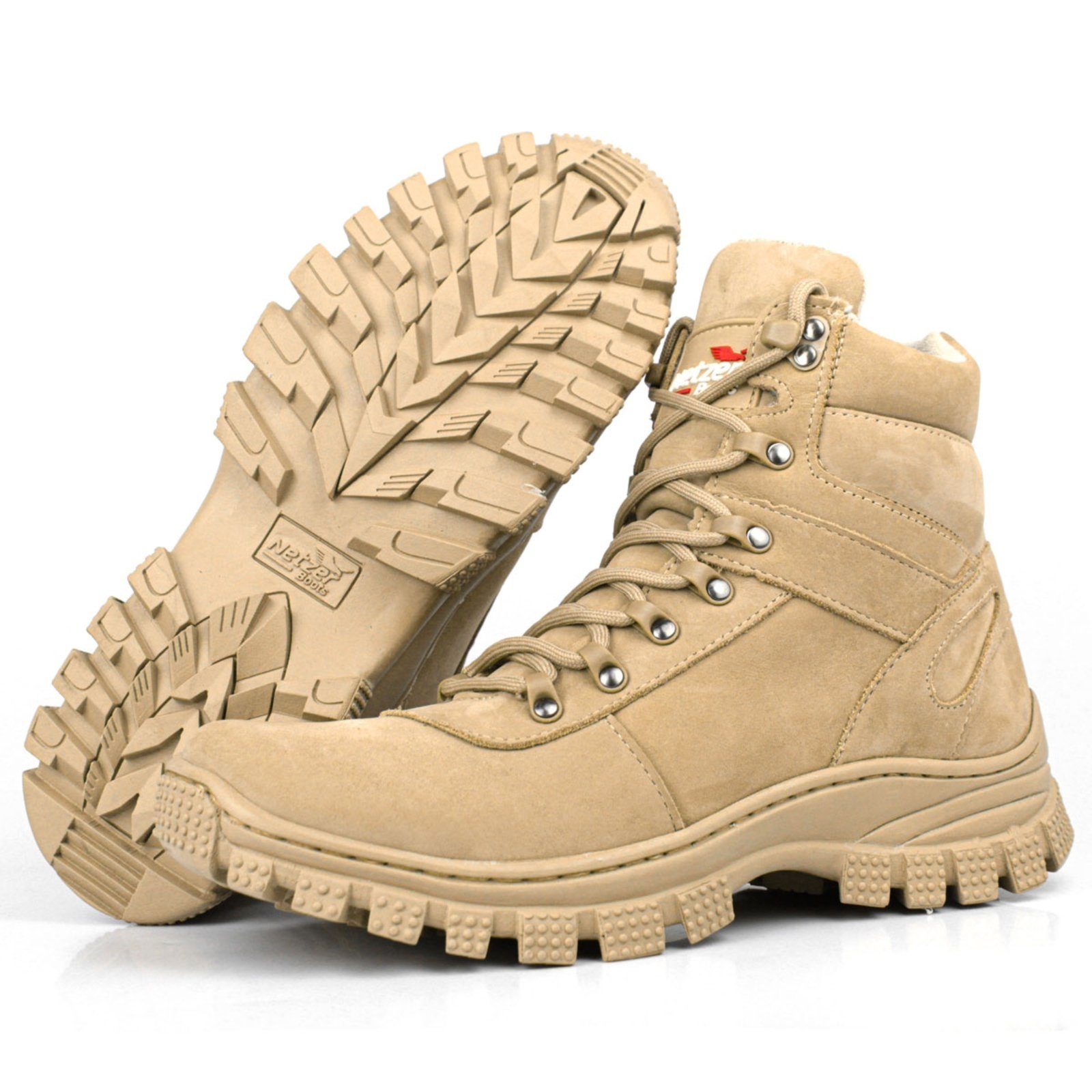 Coturno Masculino Bota Militar Couro Cano Curto Coturno Cadarço Tratorada
