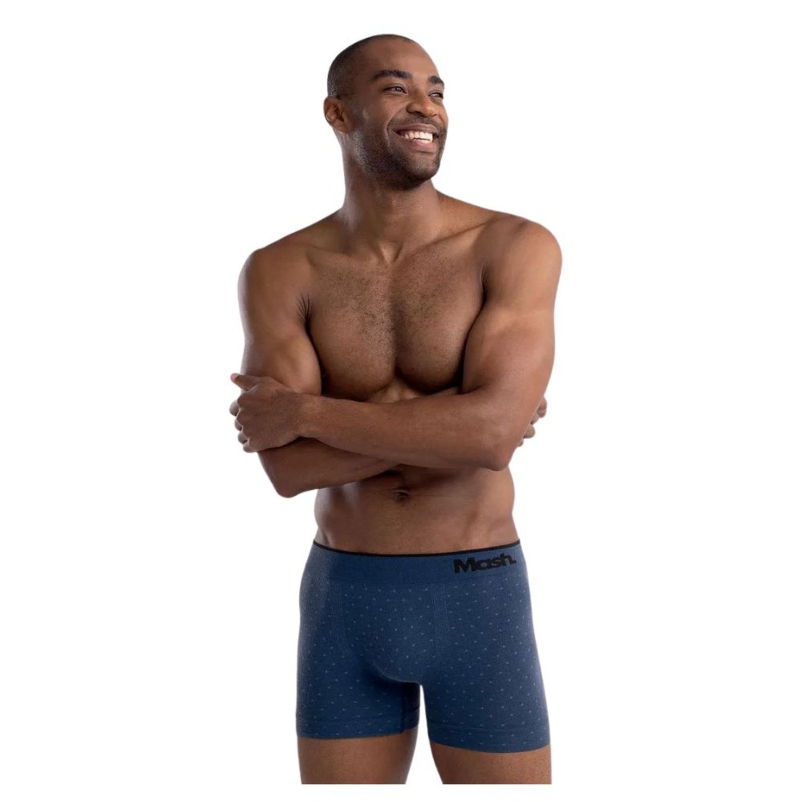 Vista 3 Cueca Boxer Mash Microfibra Sem Costura Estampada Adulto 710.14 azul MASH azul