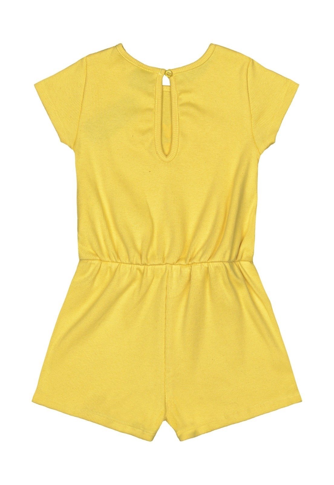 Vista 3 Infantil - Macaquinho em Malha Canelada para Menina Guloseima amarelo GULOSEIMA amarelo