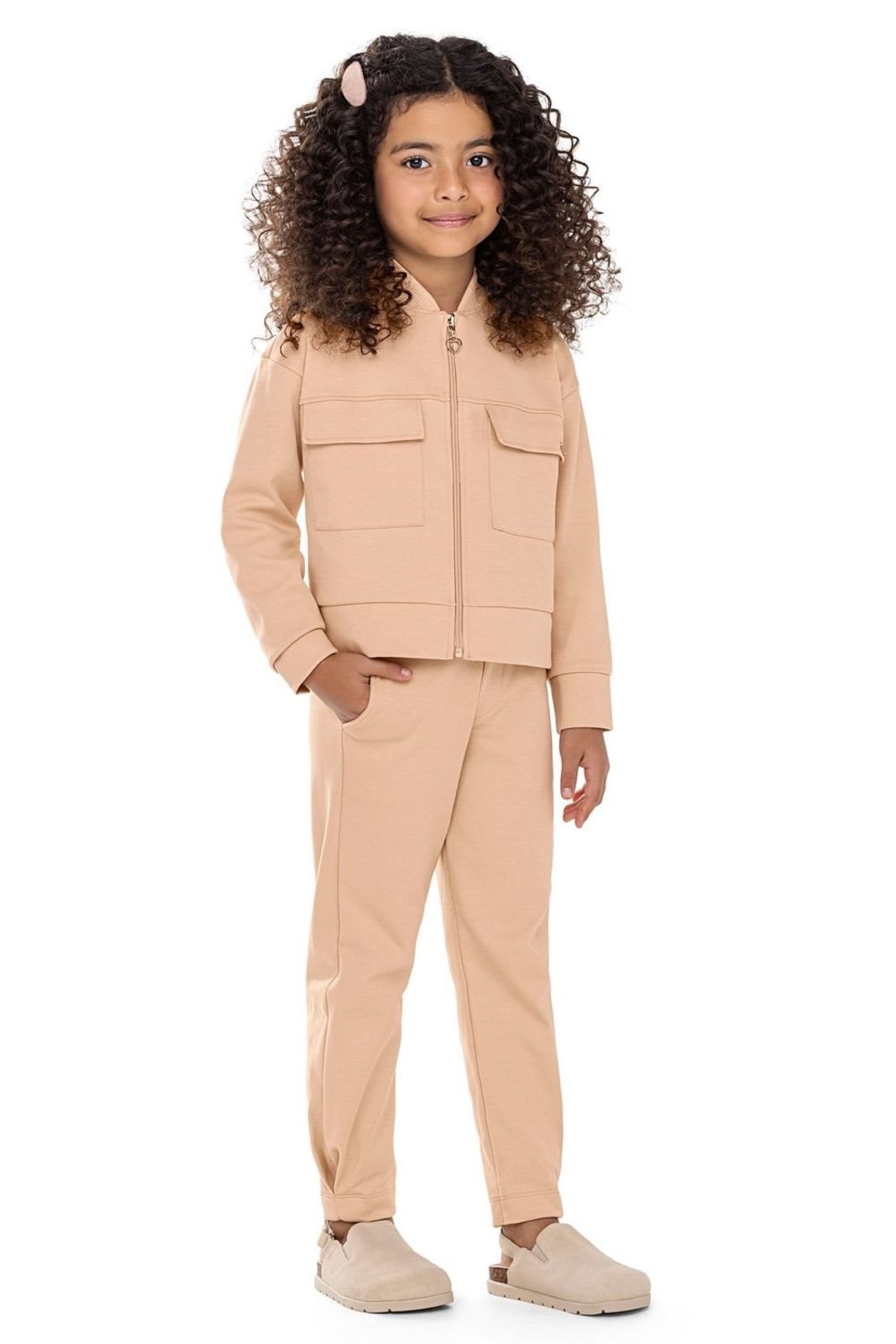 Infantil - Conjunto Menina Com Bolso Colorittá Bege