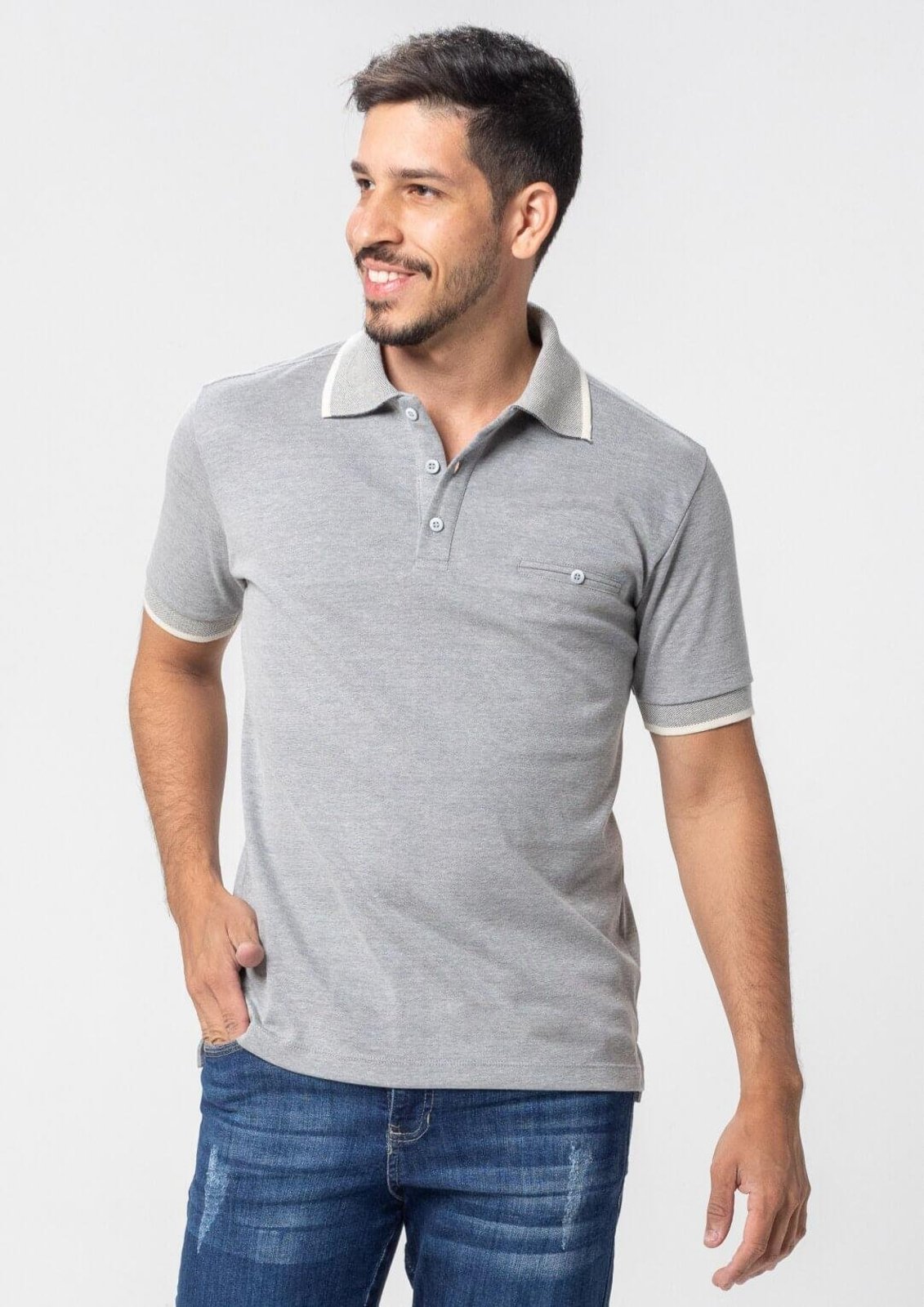 Camisa Polo | Pau a Pique Cinza
