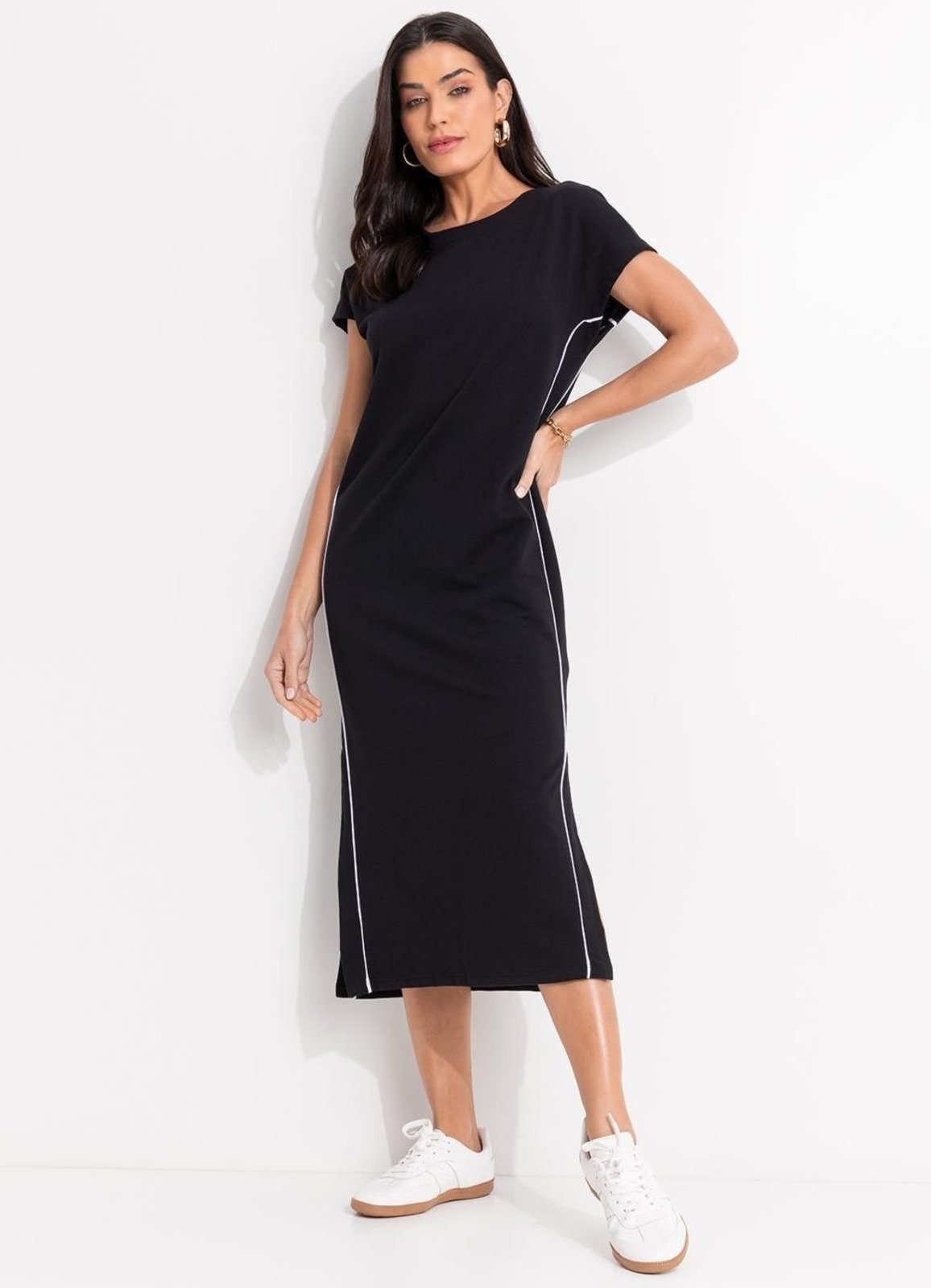 Vestido Em Moletom Preto Quintess