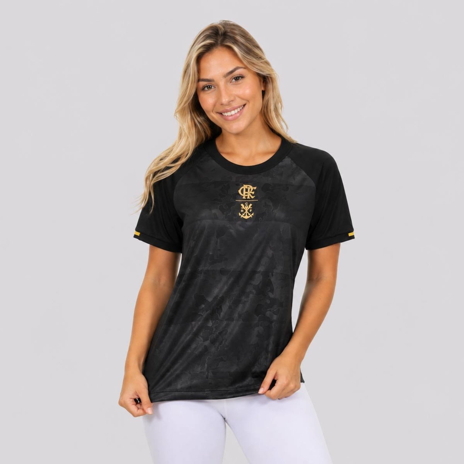 Camisa Flamengo Solto Feminina Preta