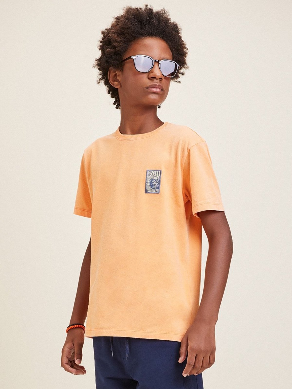 Infantil - Camiseta Laranja com Estampa