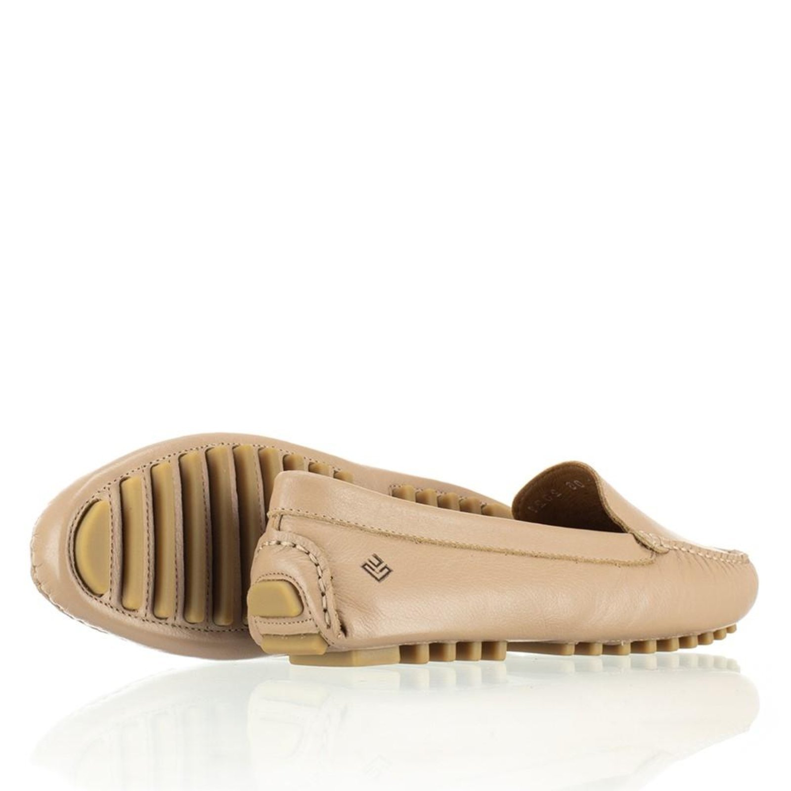 Mocassim Feminino Couro Casual Calce Fácil Bege 33 Bege