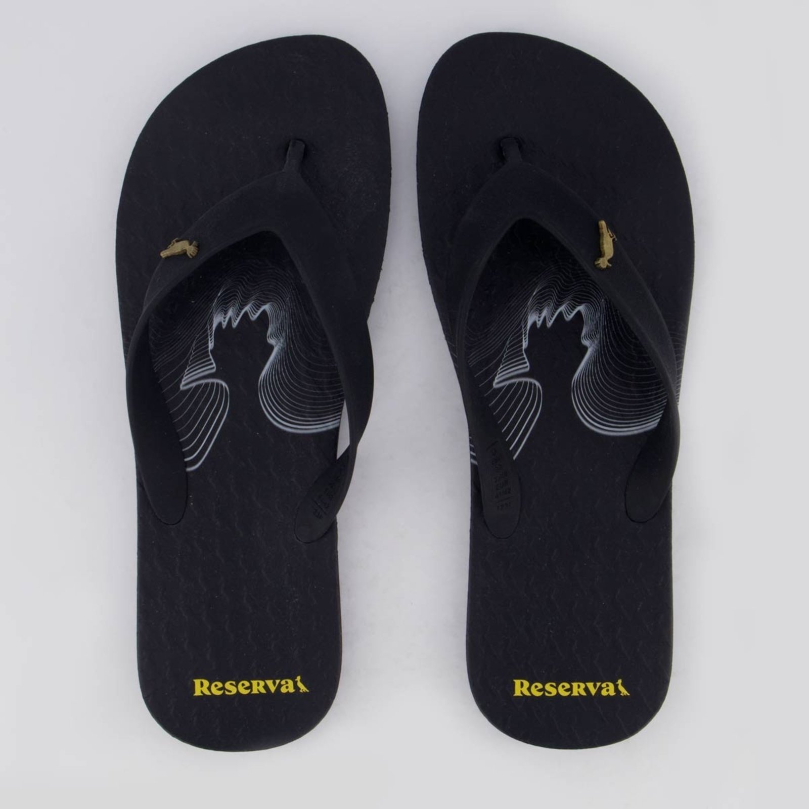 Chinelo Reserva Waves Preto e Branco