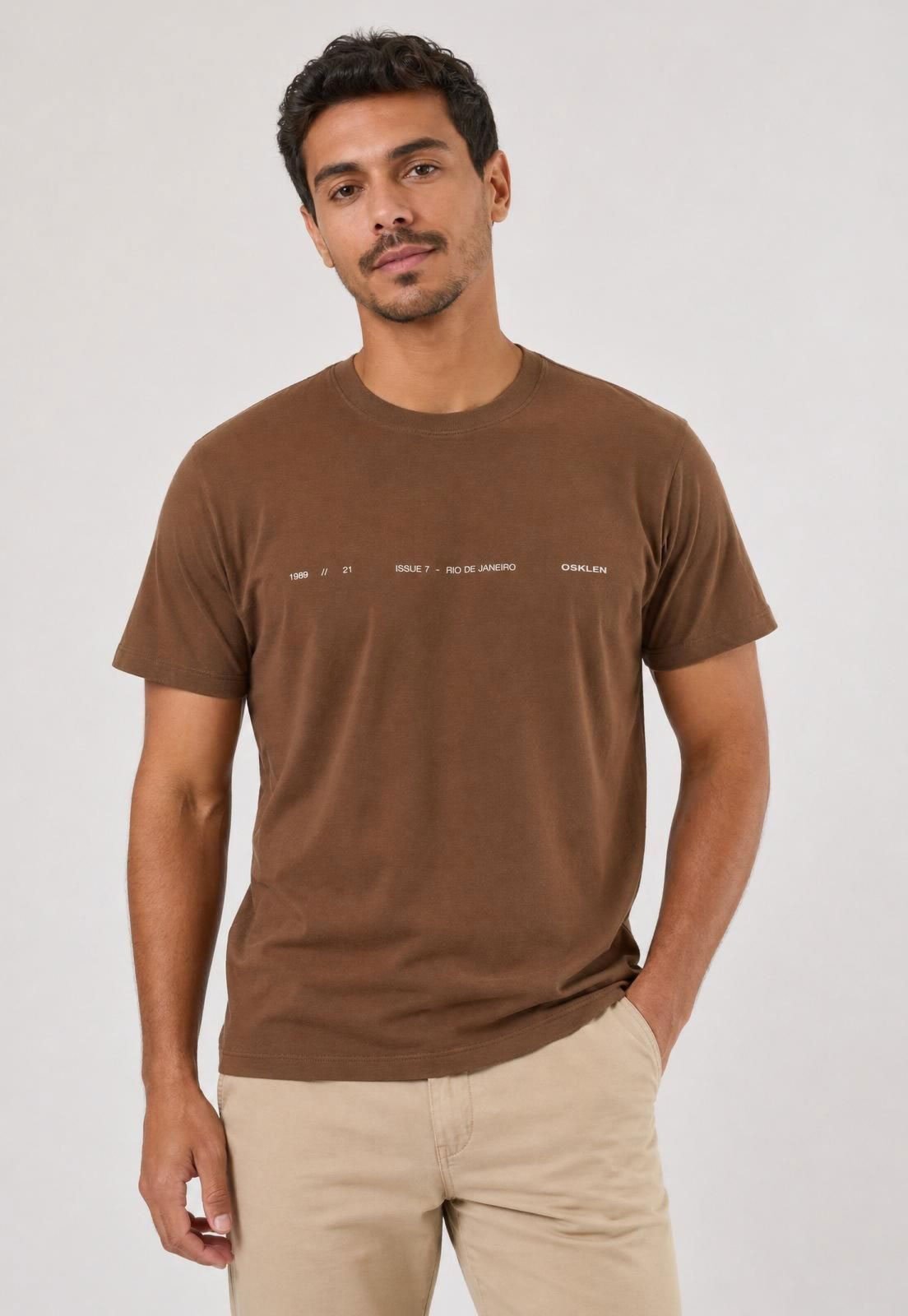 Camiseta Masculina Osklen Vintage Issue Marrom