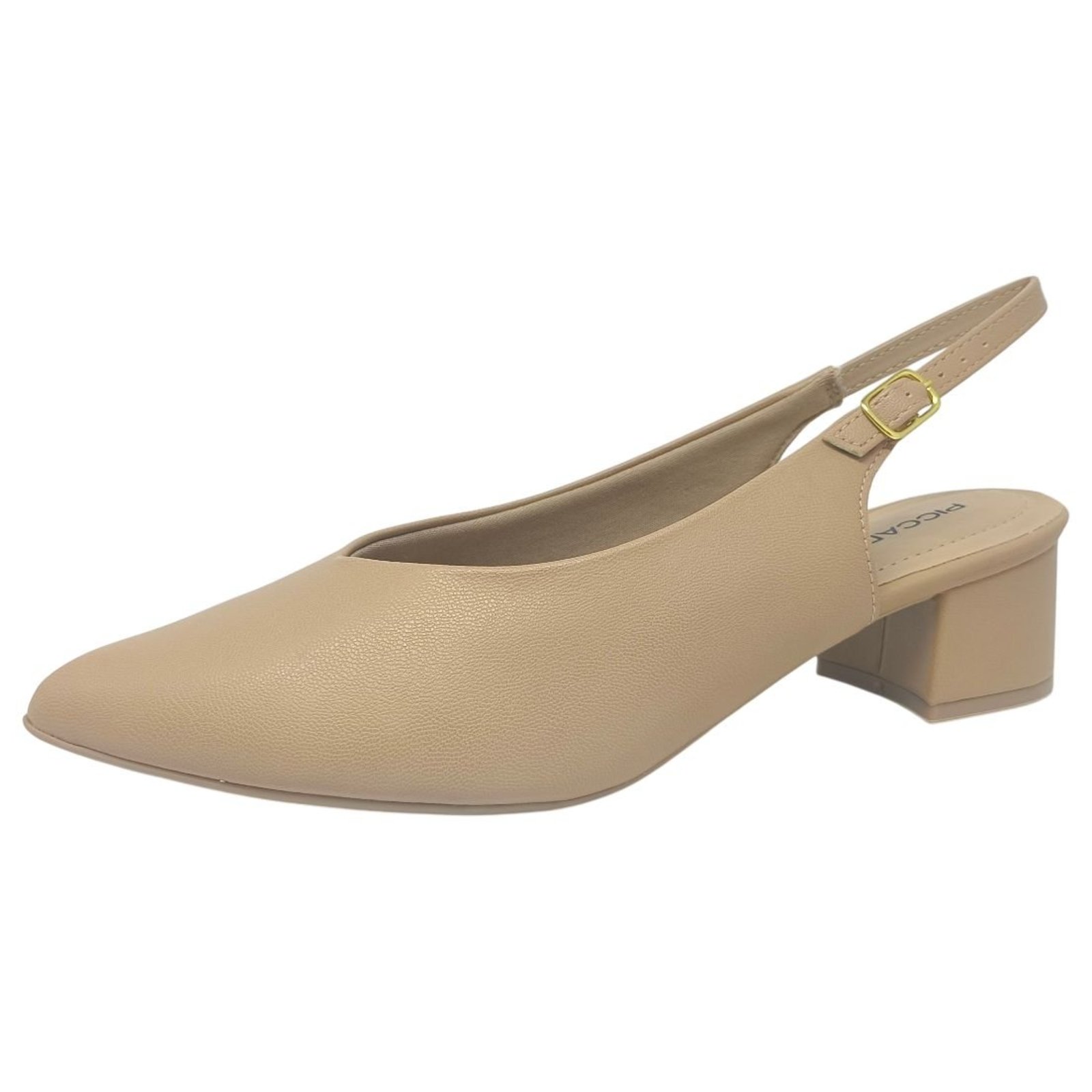 Sapato Slingback Feminino Confortável Salto Baixo Piccadilly
