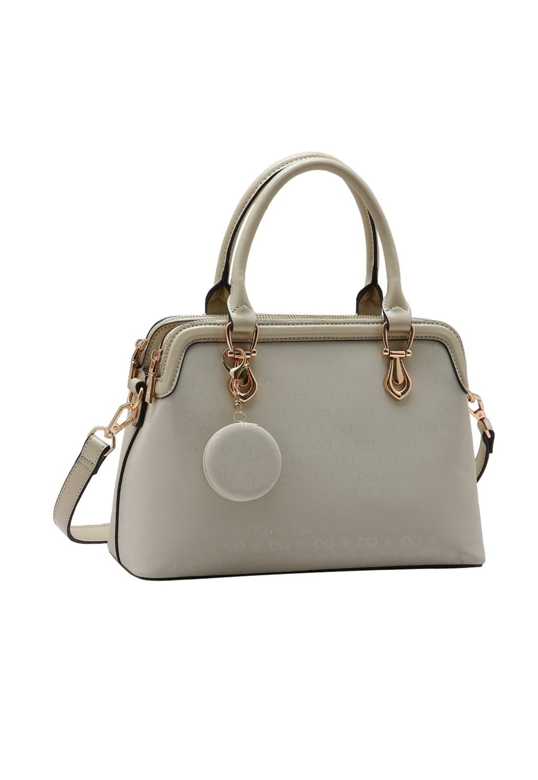 Bolsa Feminina Chenson Relevo Monograma Mão 3485432 Nude