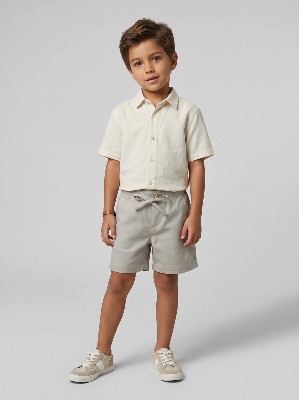 Infantil - Bermuda Algodão - Areia - 06