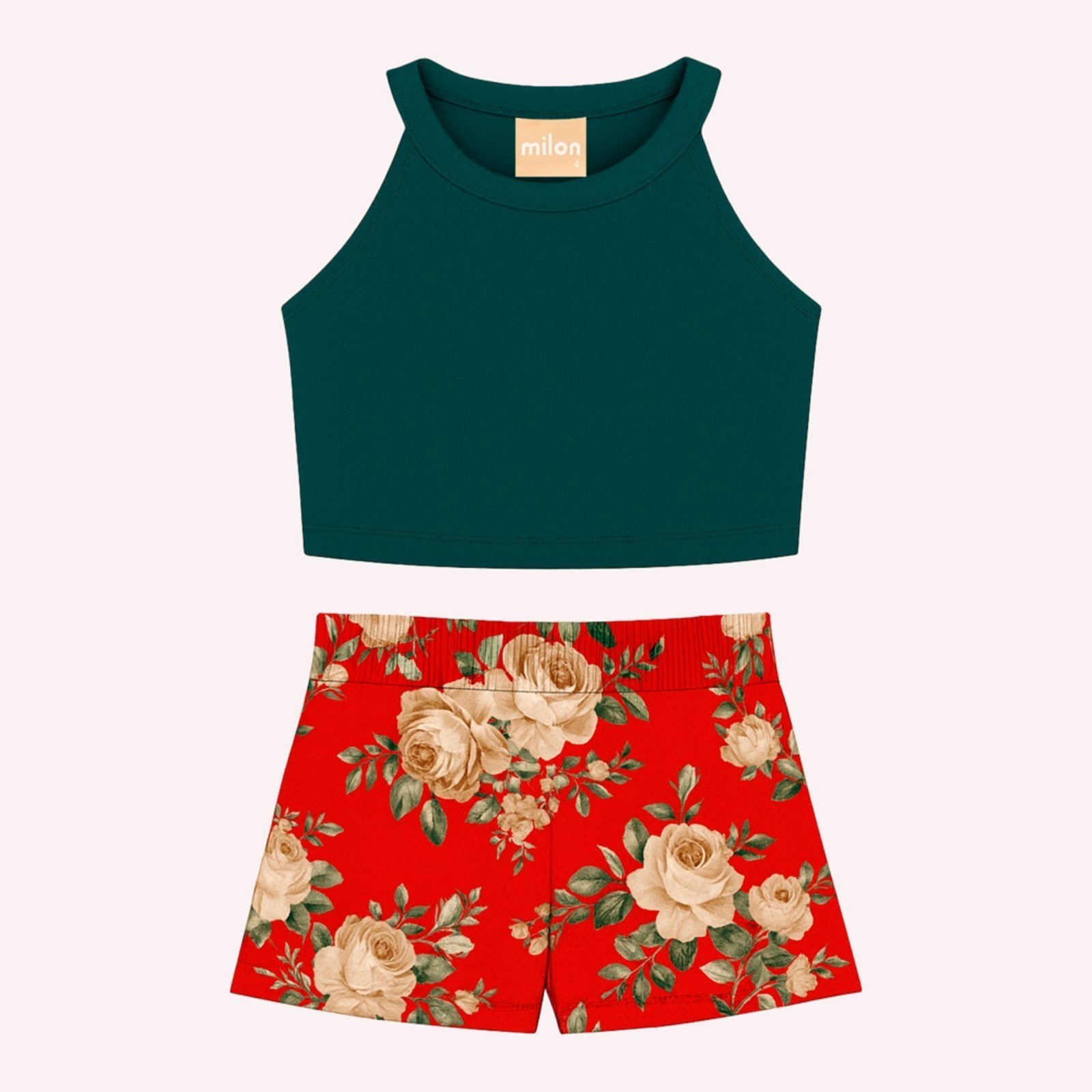 Vista 2 Infantil - Conjunto Menina Gola Halter Milon verde Milon verde