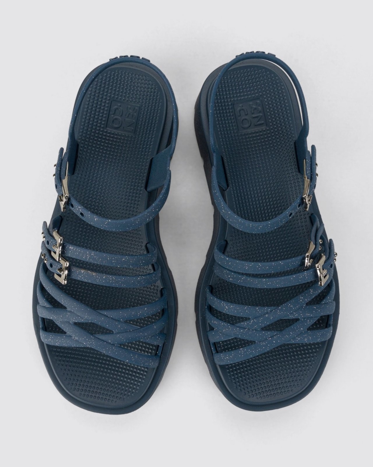 Vista 3 Sandália Flatform Zaxy Sparkle azul Zaxy azul