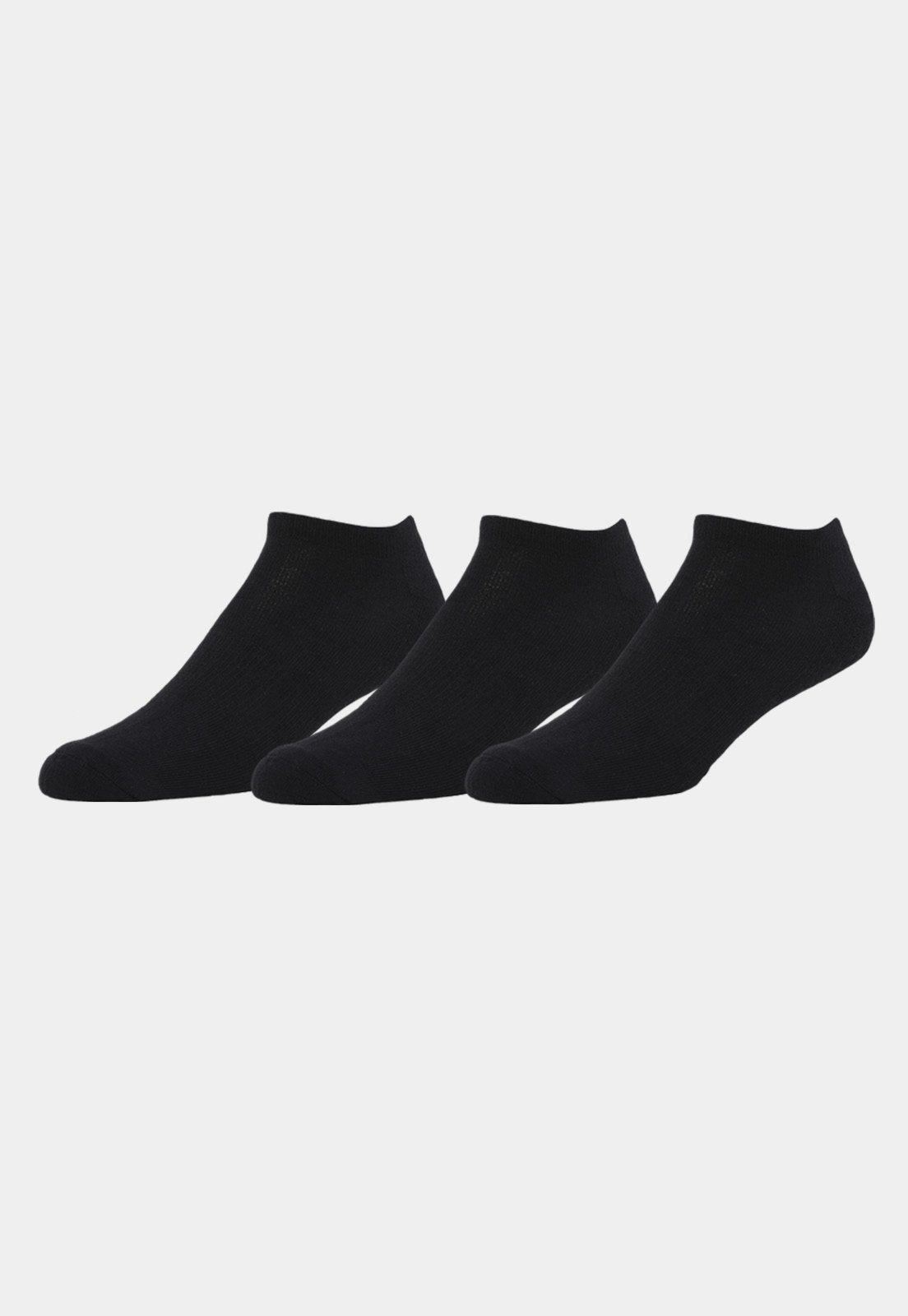 Kit 3 Pares de Meias Soquete Invisível Unissex Preto