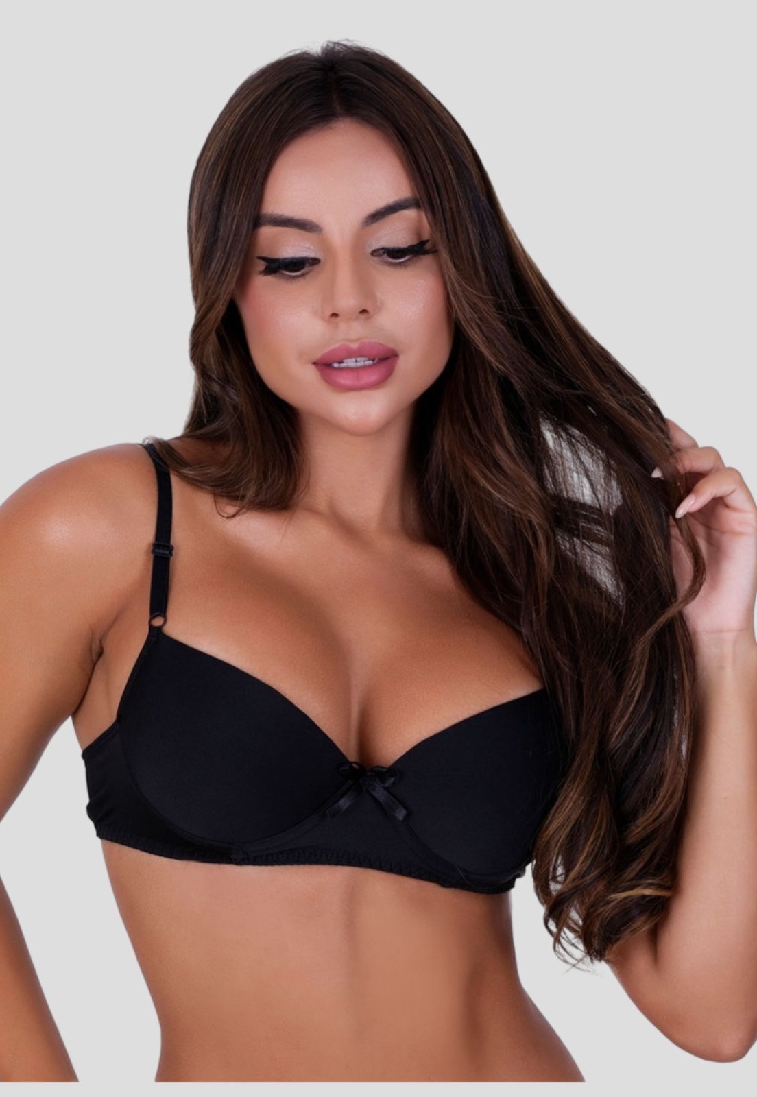 Sutiã Básico Bojo Liso Simples com Boa Sustentação – Preto
