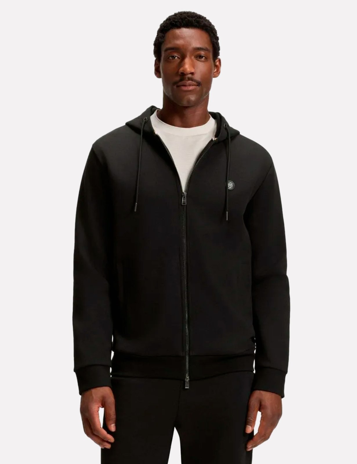 Vista 2 Jaqueta Hugo Boss Masculina Moletom Regular C-Spence 01 Preta preto Hugo Boss preto