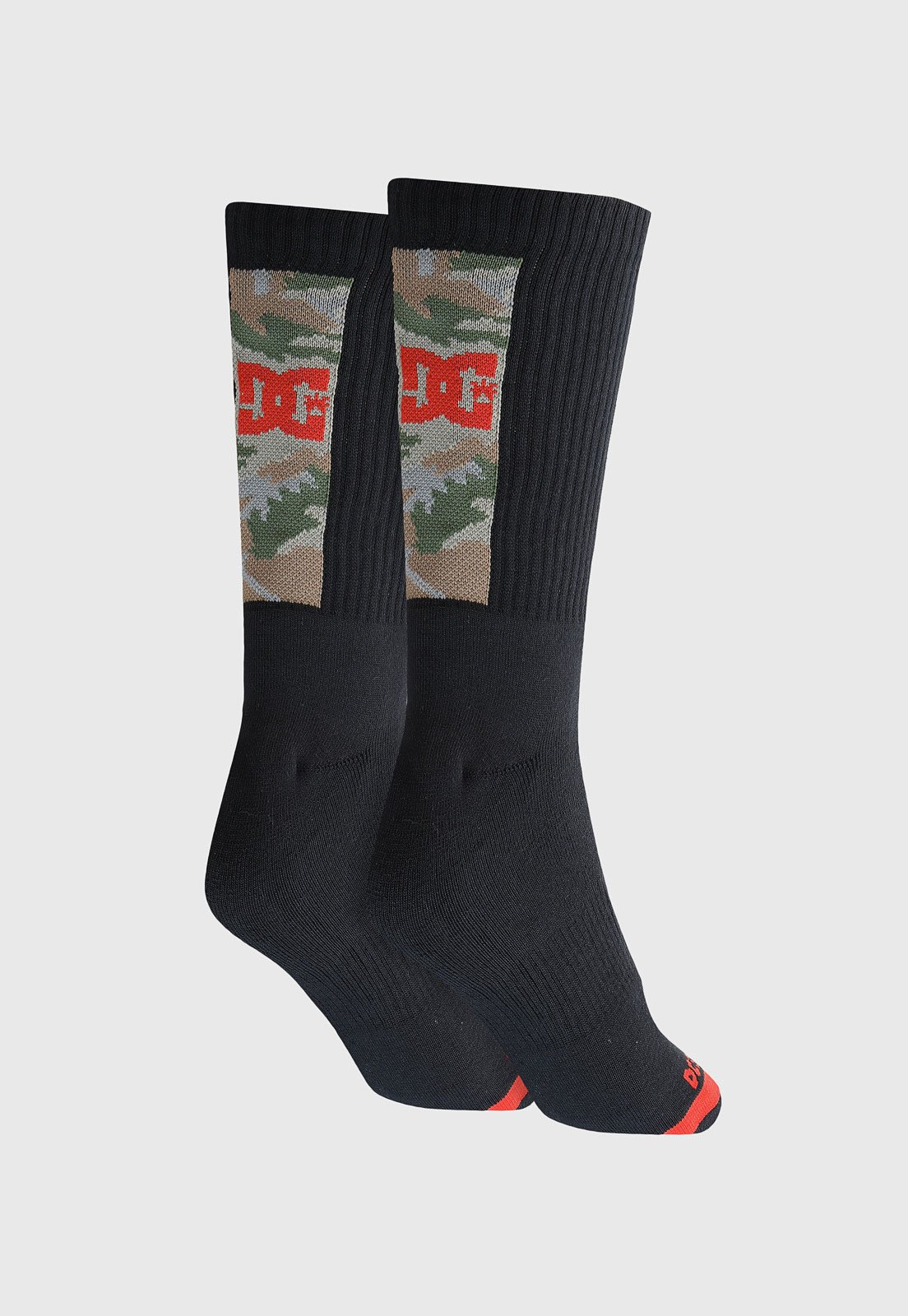 Vista 3 Meia Canelada DC Shoes Cano Alto Logo Preta preto DC Shoes preto