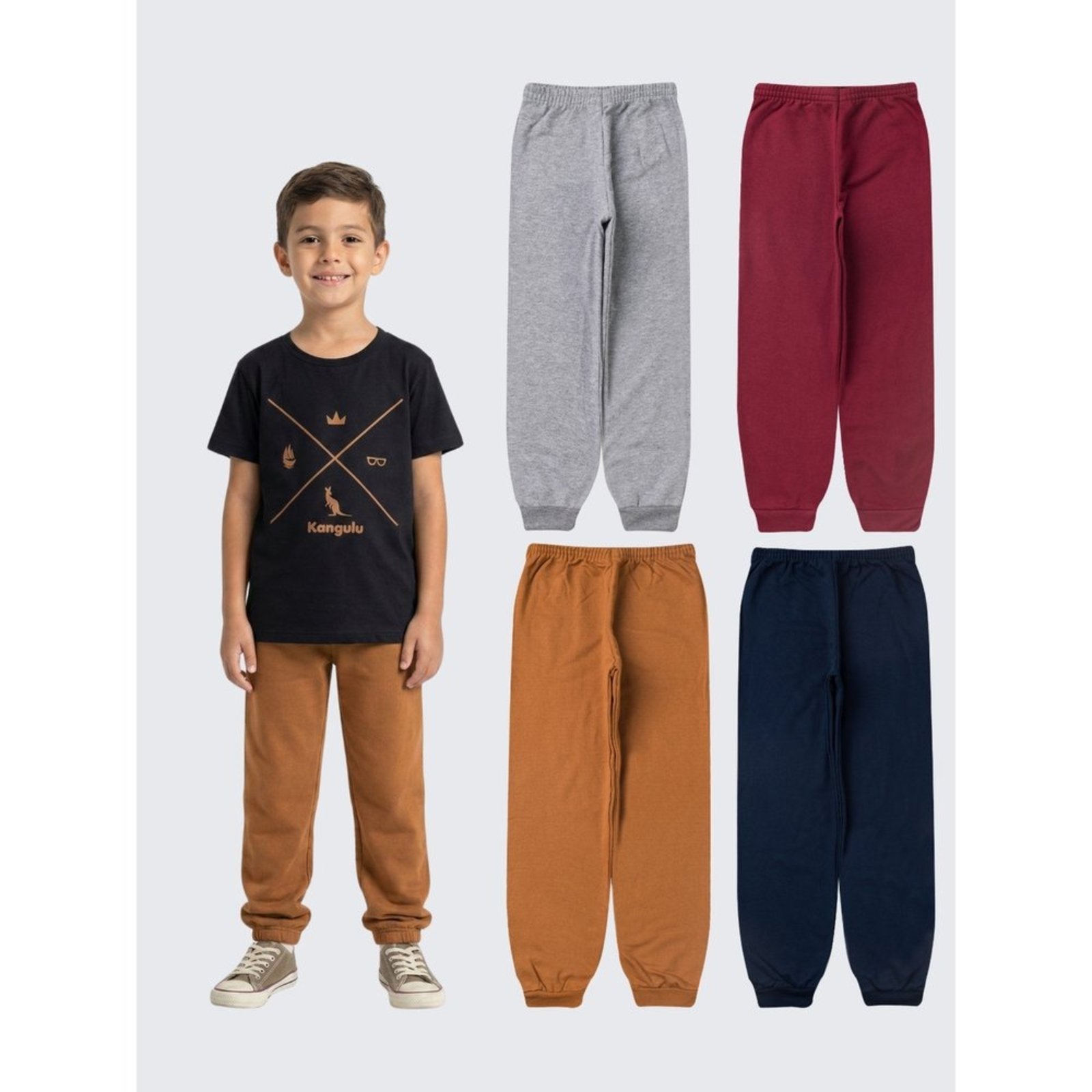 Vista 2 Infantil - Kit Sortido 4 Calças Moletom Minimalista ROSA AZUL KIDS multicolorido ROSA AZUL KIDS multicolorido