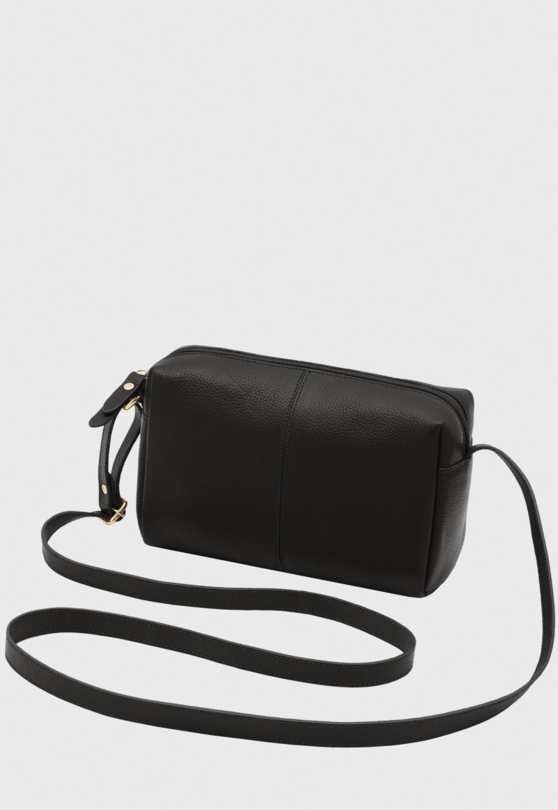 Bolsa Transversal Couro Mariart Capinzinho Preta