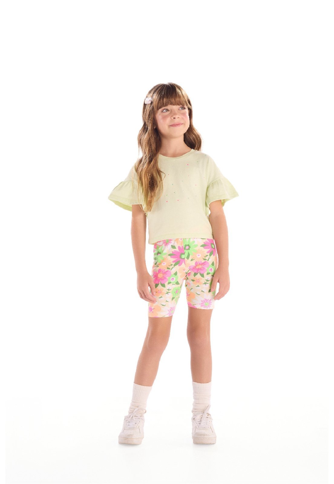 Infantil - Bermuda Ciclista em Cotton Quimby Floral