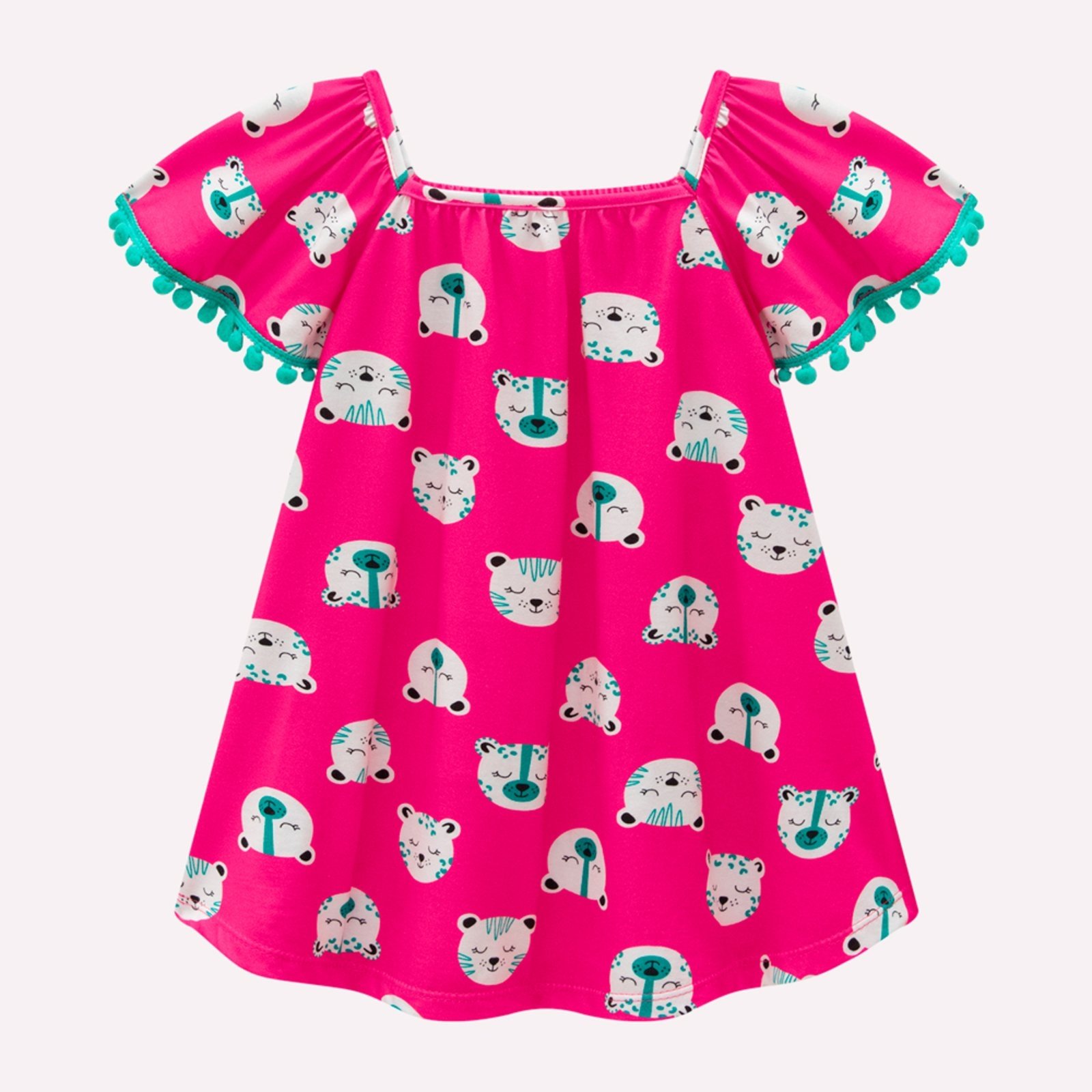 Infantil – Vestido Menina com Fita de Pompom Kyly