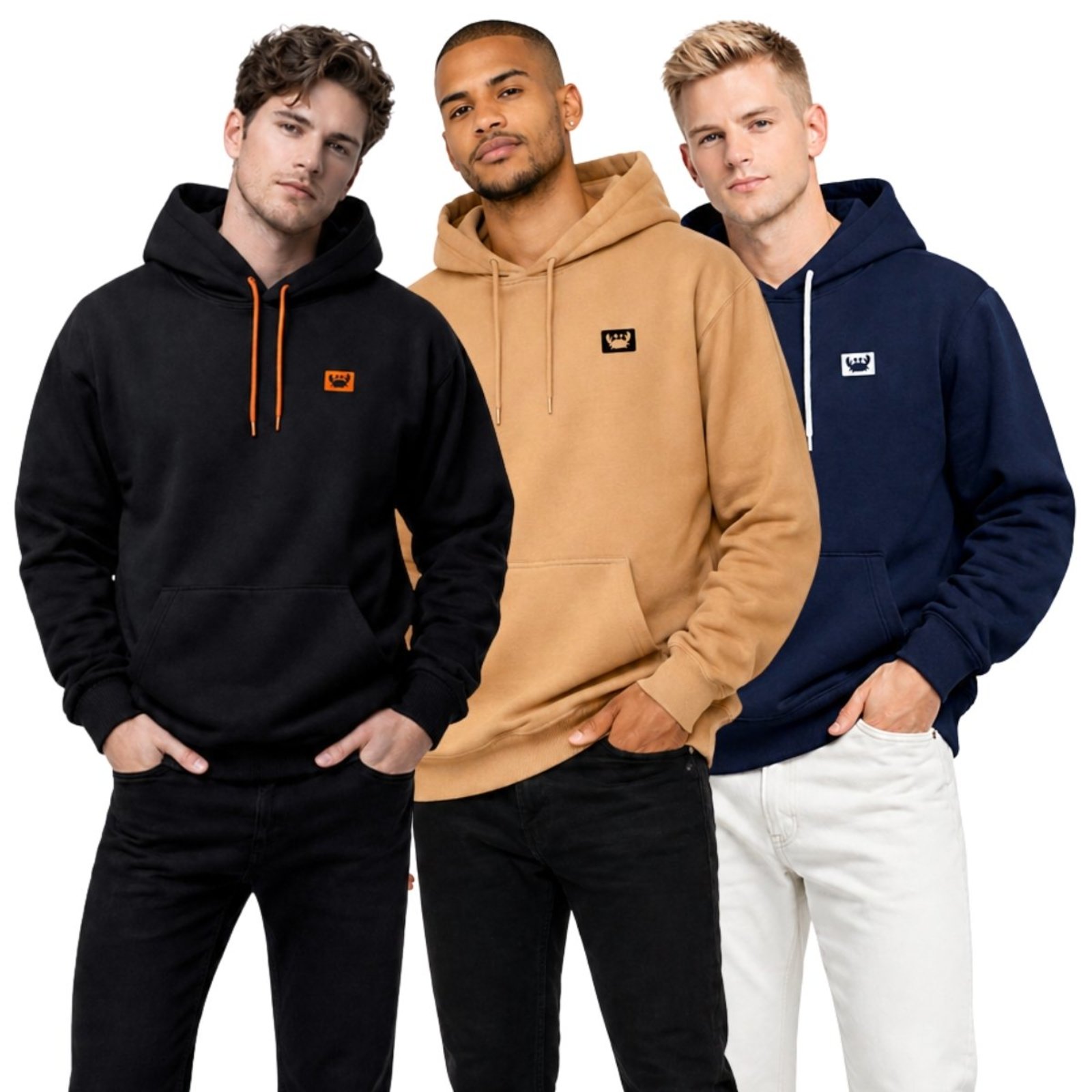 Kit 3 Blusa de Frio Moletom Casaco Canguru Fechado Com Capuz Inverno Estiloso Relaxado