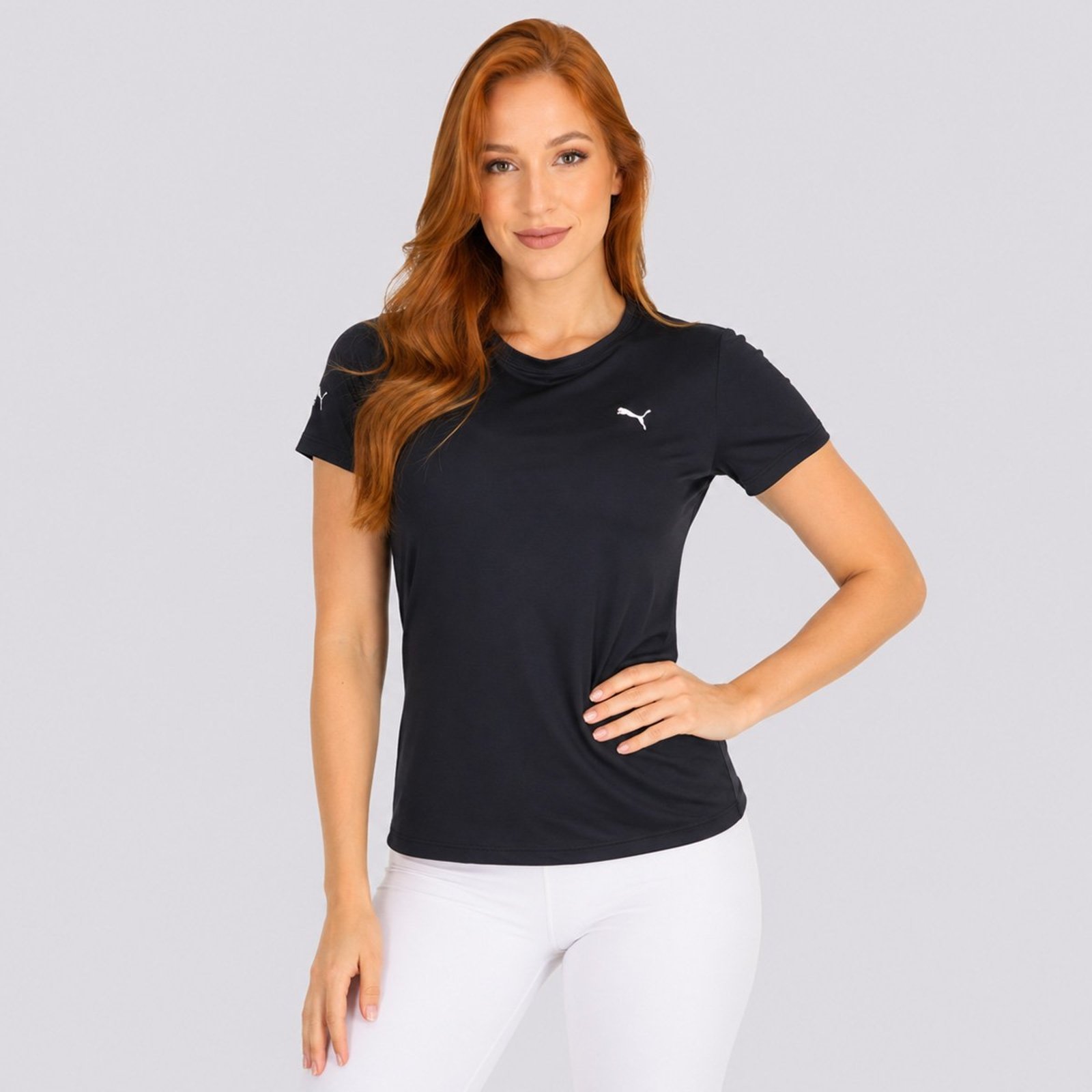 Camiseta Puma Manga Curta UV50+ Feminino Preta