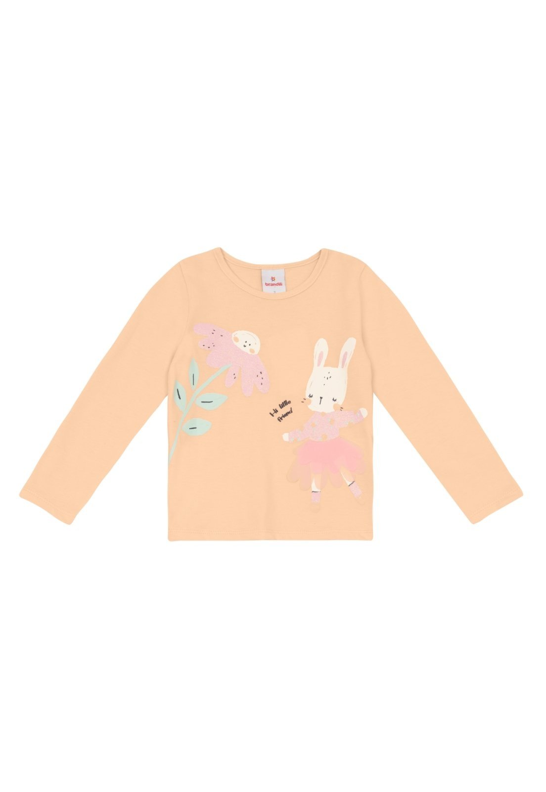 Infantil - Blusa menina coelhinho com glitter Brandili