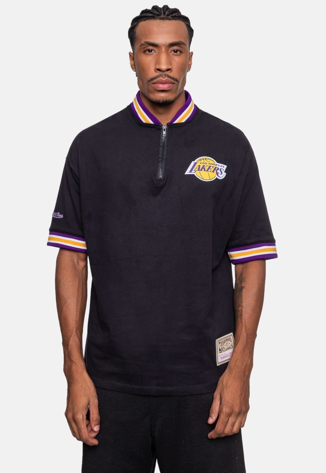 Camiseta Mitchell & Ness Oversized Los Angeles Lakers Preta