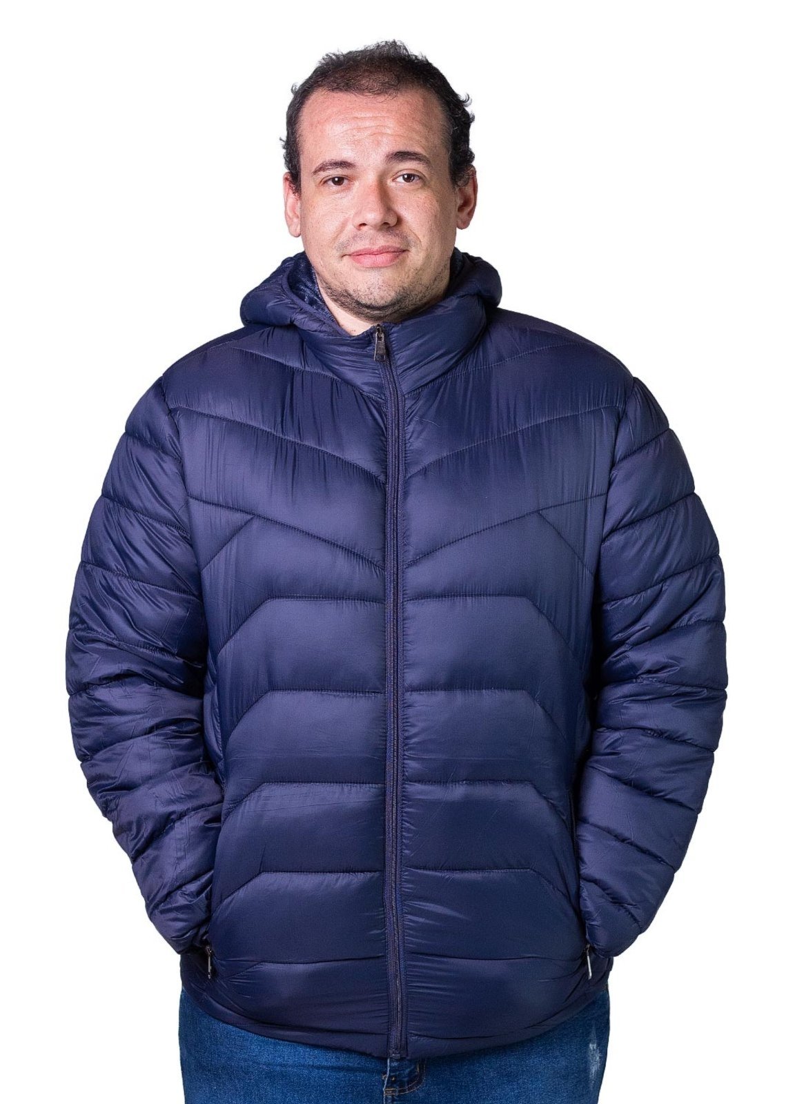 Jaqueta Microfibra Puffer Plus Size Broken Rules Masculina 568029 Marinho